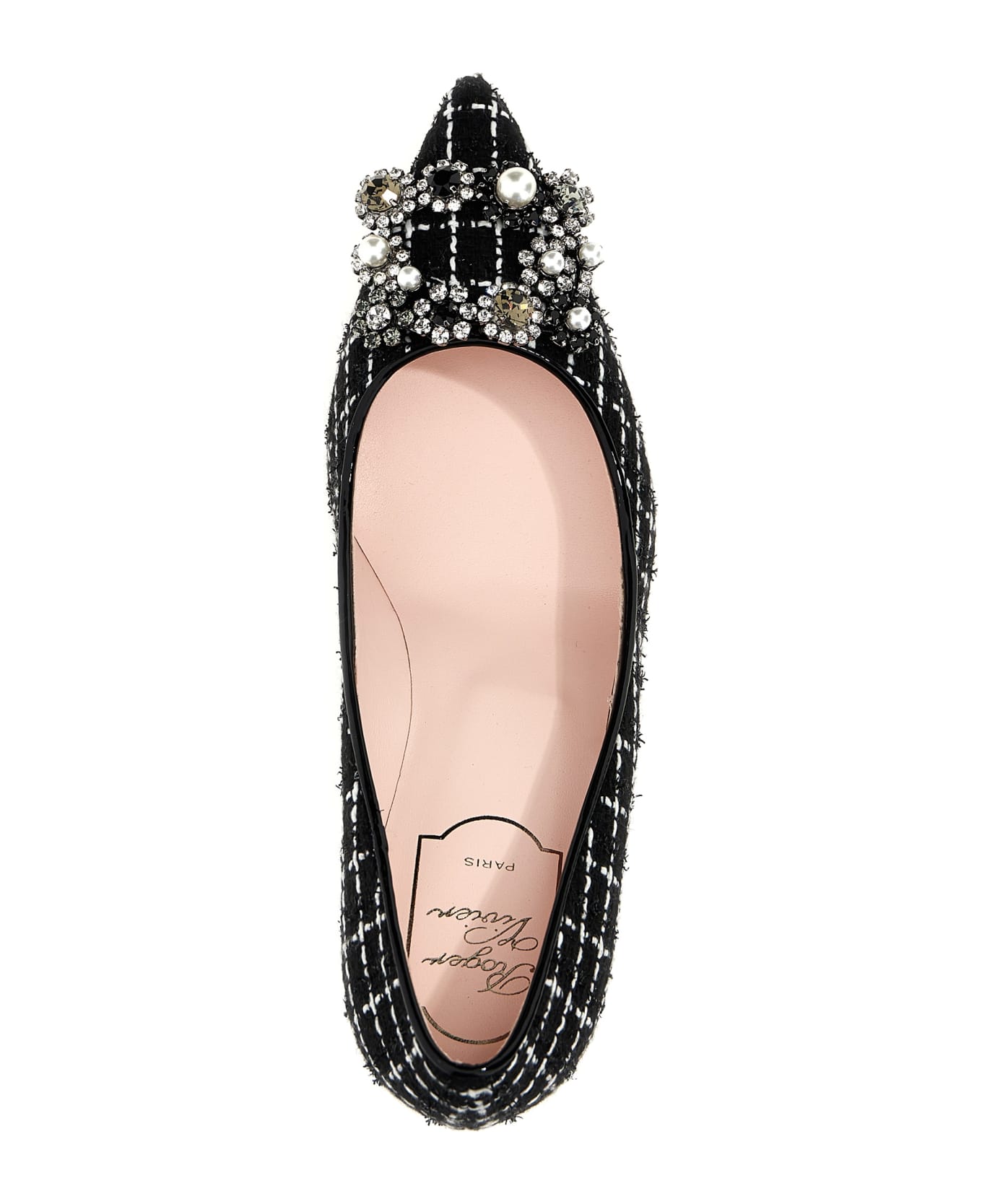 Roger Vivier 'flower Strass Pearl' Pumps - White/Black