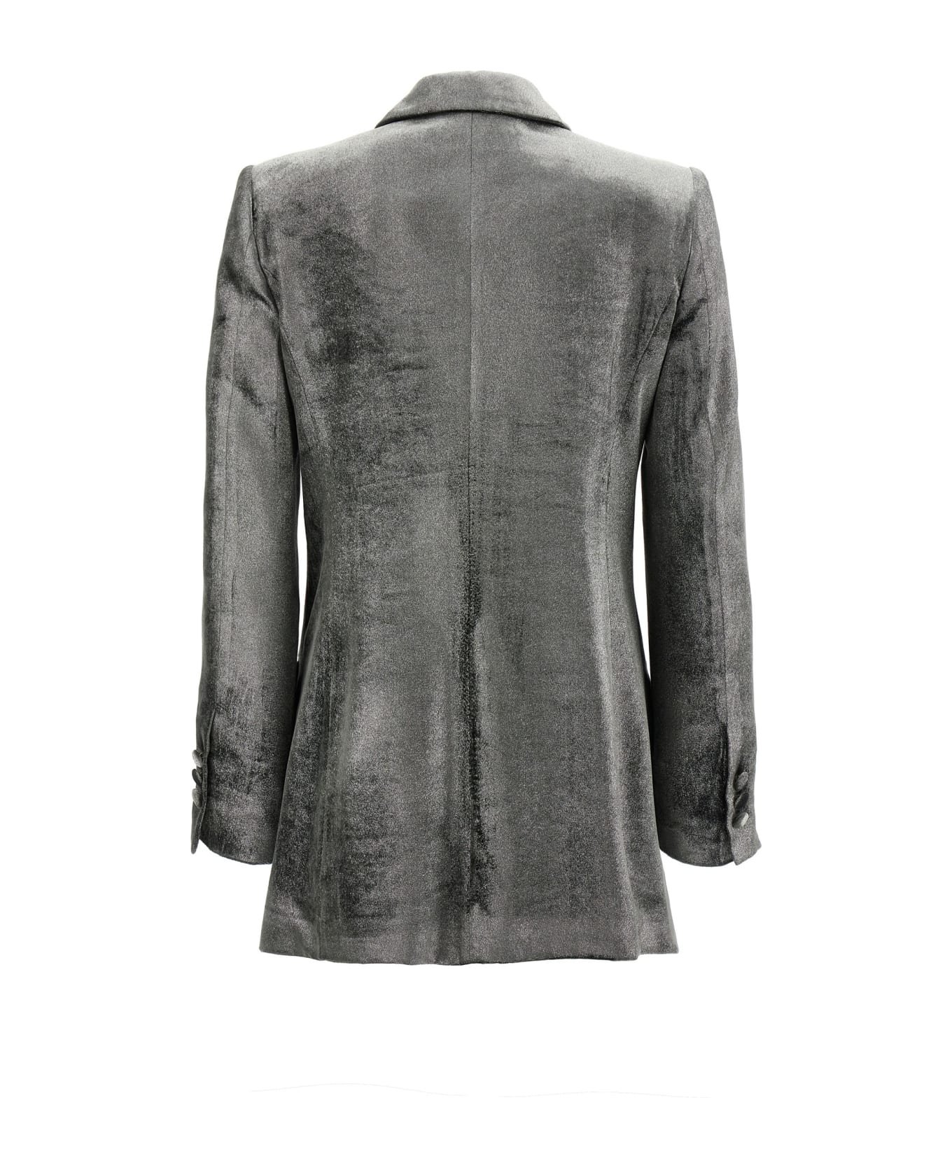 Alberta Ferretti Velvet And Lurex Blazer - Fantasy Grey