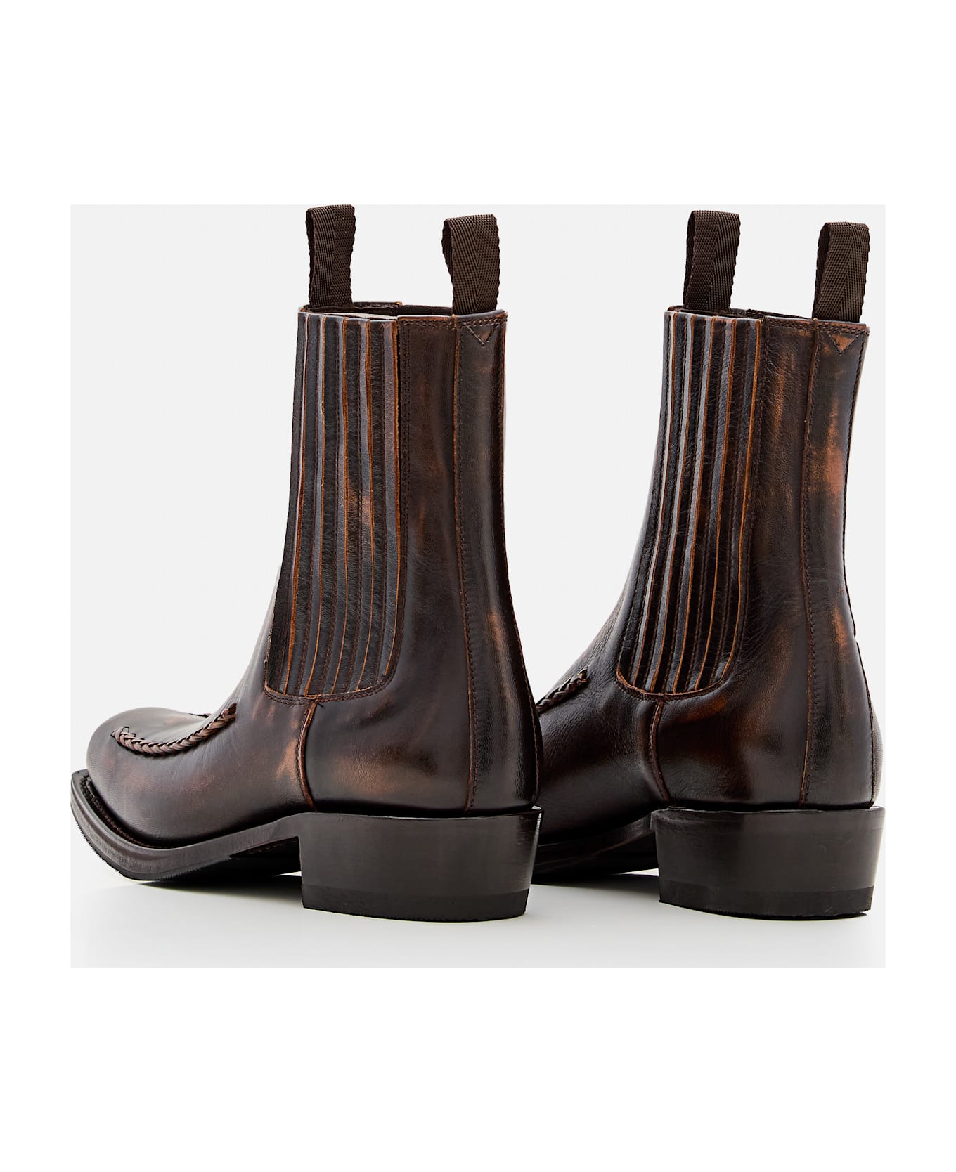 Hereu Agulla Square Toe Chelsea Boots - Brown