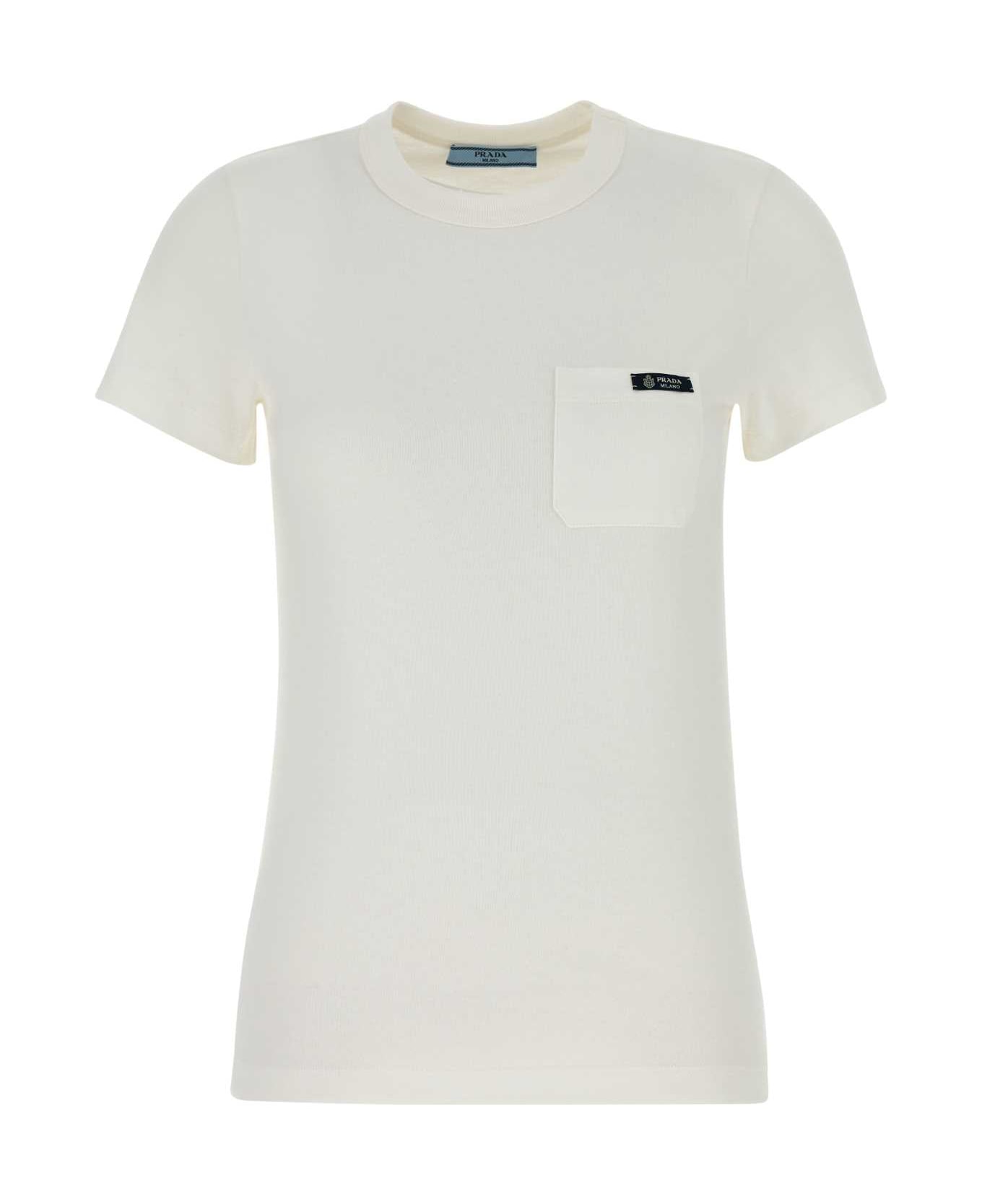 Prada White Cotton T-shirt - BIANCO