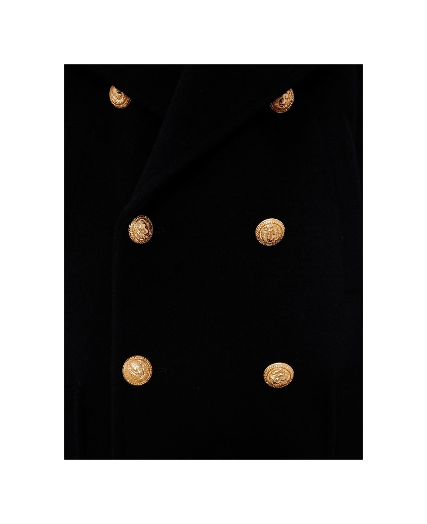 Balmain Kids Double-breasted Coat - Black