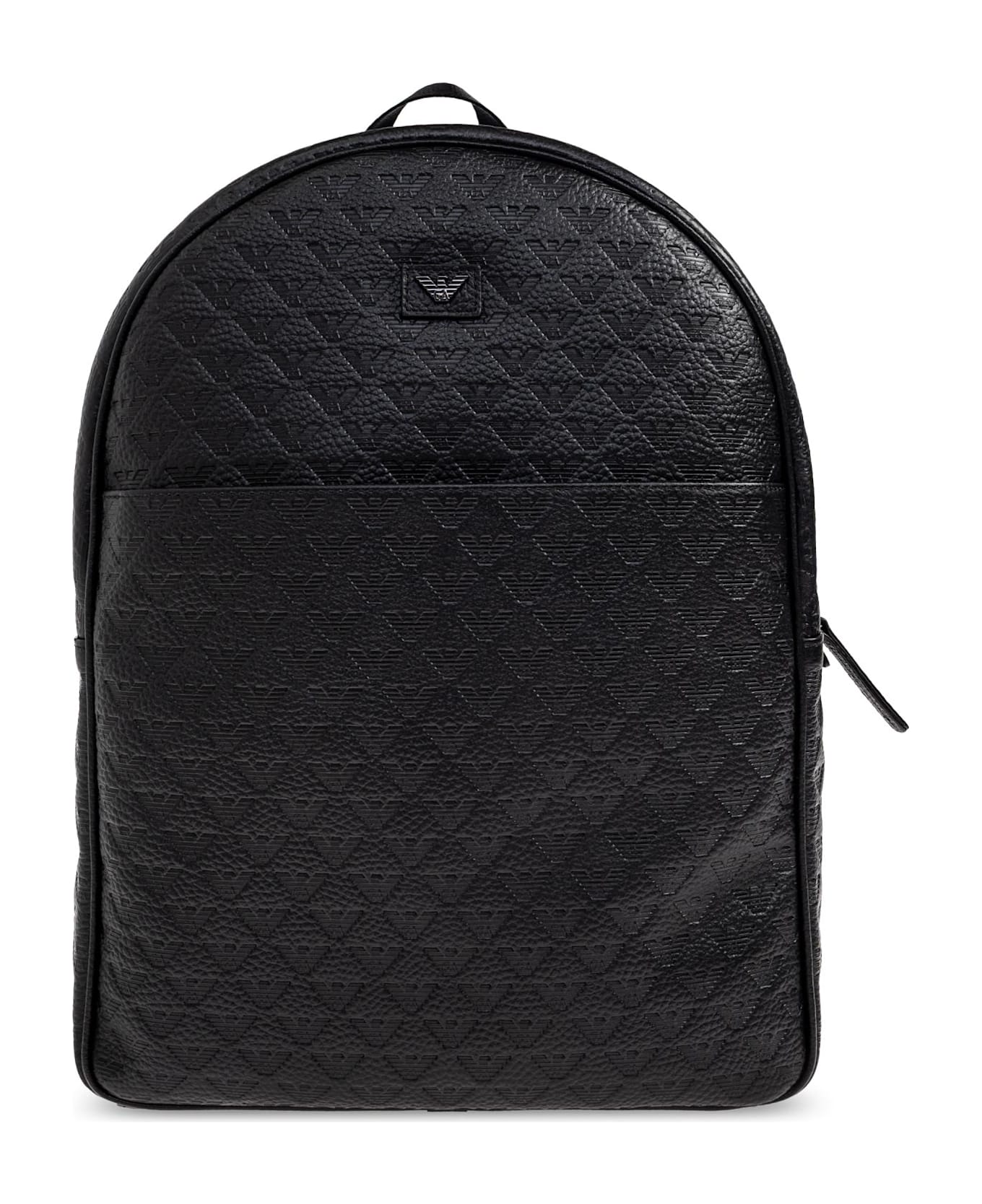Emporio Armani Monogram Backpack - Black