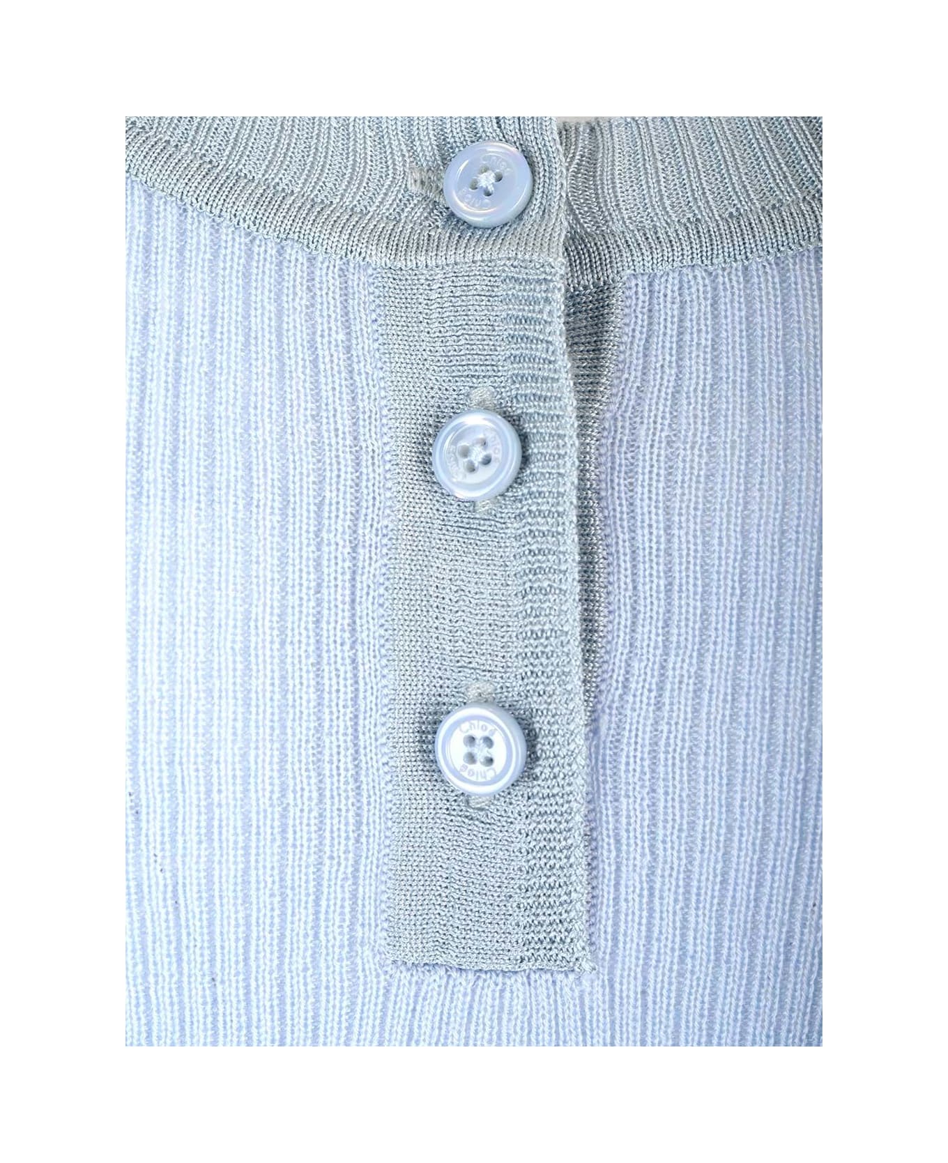 Chloé Ribbed Wool Tank Top - Light blue