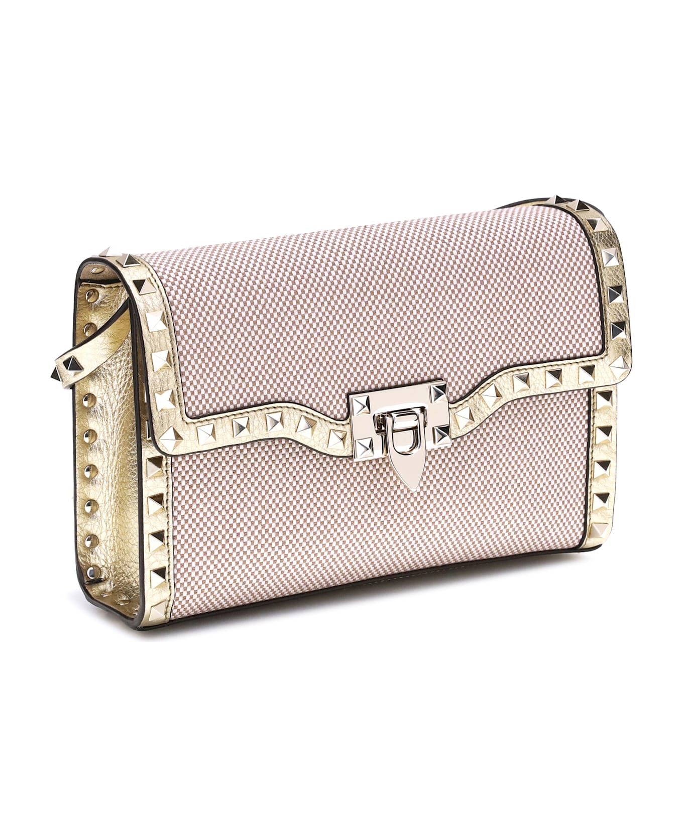 Valentino Garavani Small Canvas Rockstud Shoulder Bag