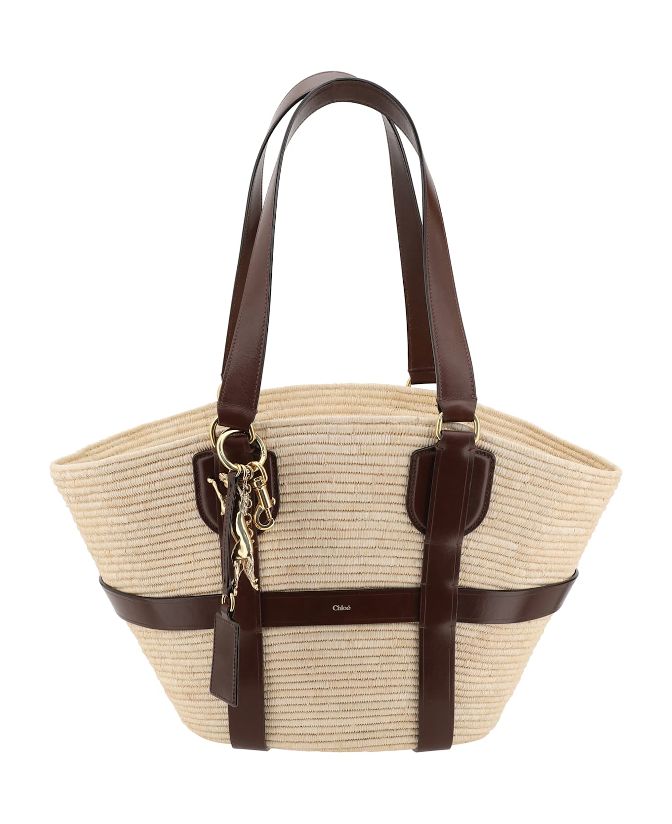 Chloé Kerala 25 Raffia Shoulder Bag - BEIGE