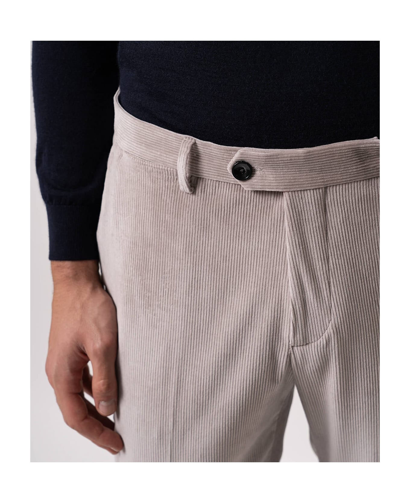 Larusmiani Velvet Trousers Howard Pants - LightGray