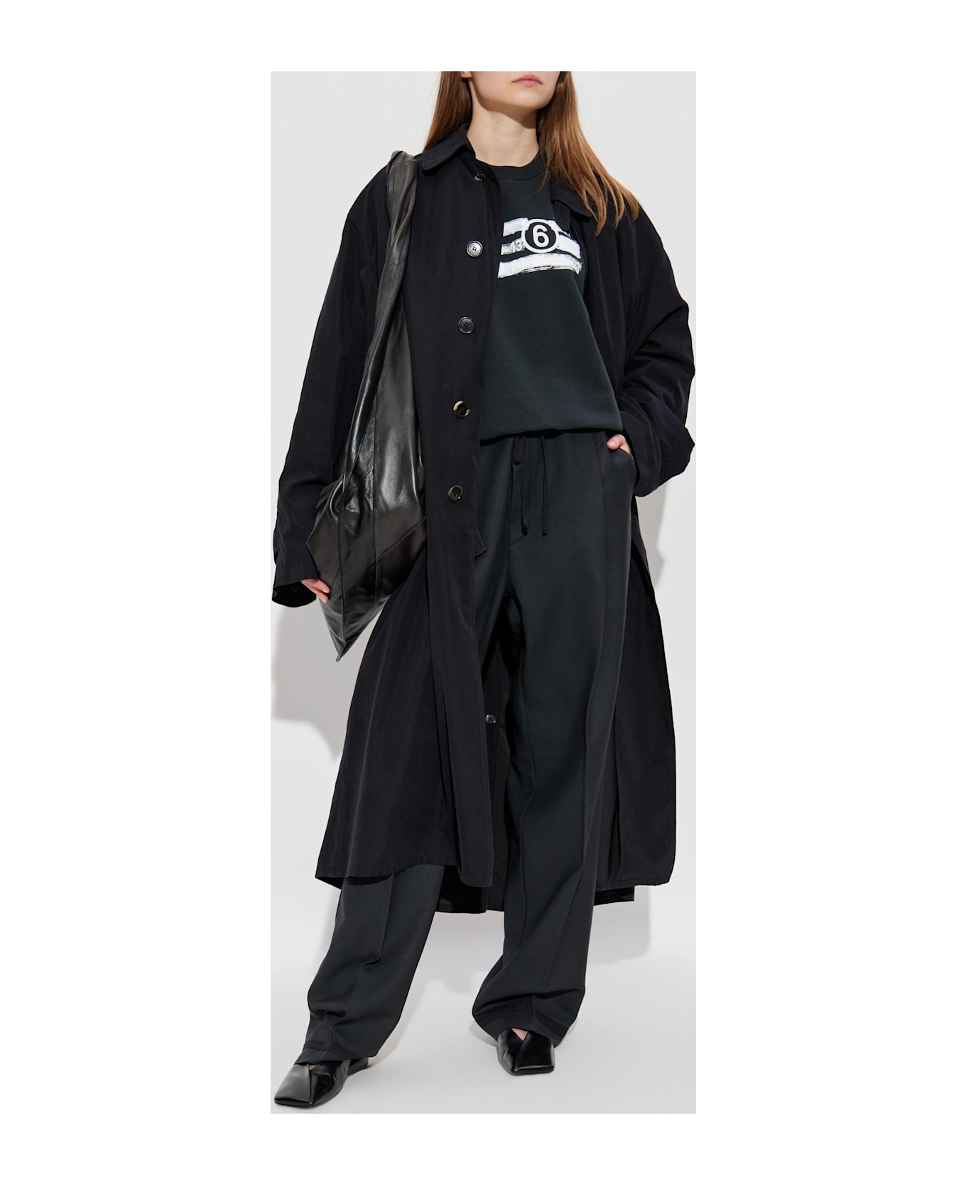 MM6 Maison Margiela Sweatshirt With Logo - Black