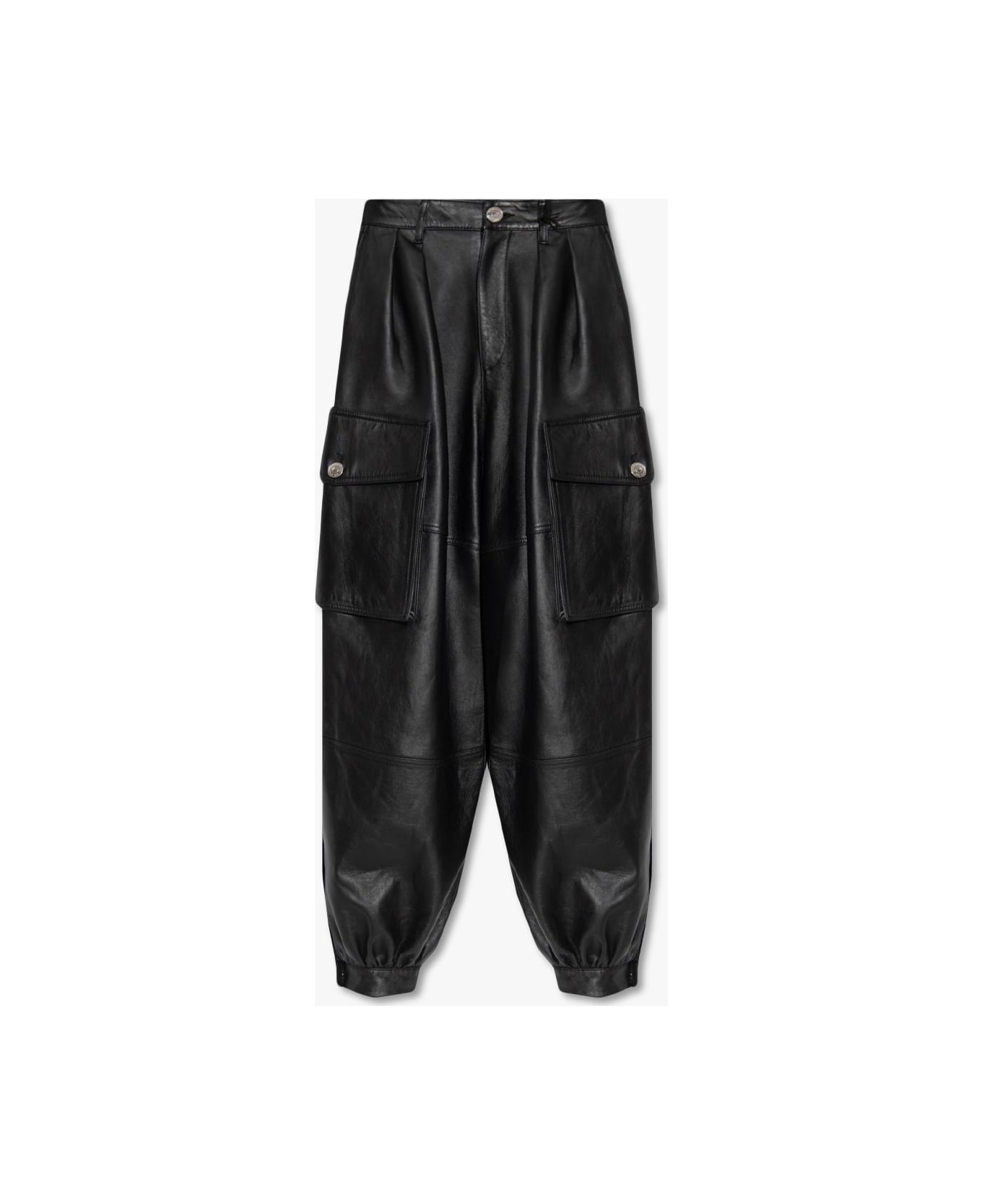 Dsquared2 Leather Cargo Trousers - BLACK