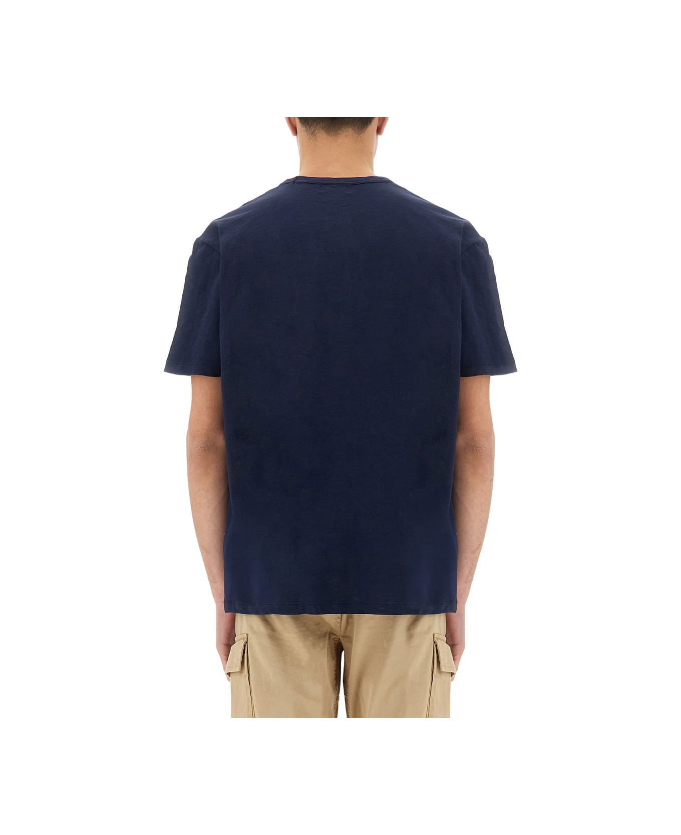 Woolrich Flamed Cotton T-shirt - BLUE