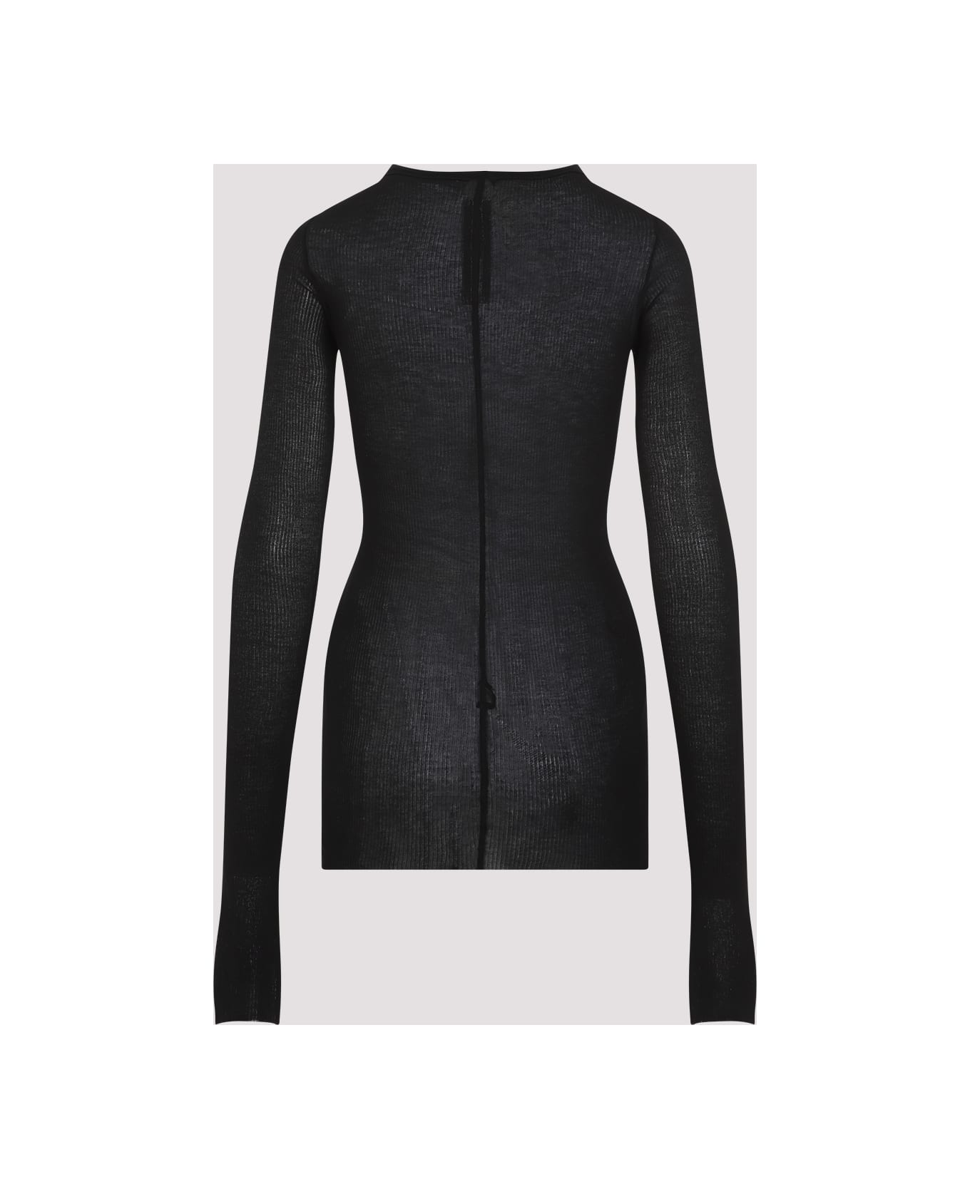 Rick Owens Rib Ls T Top - Black