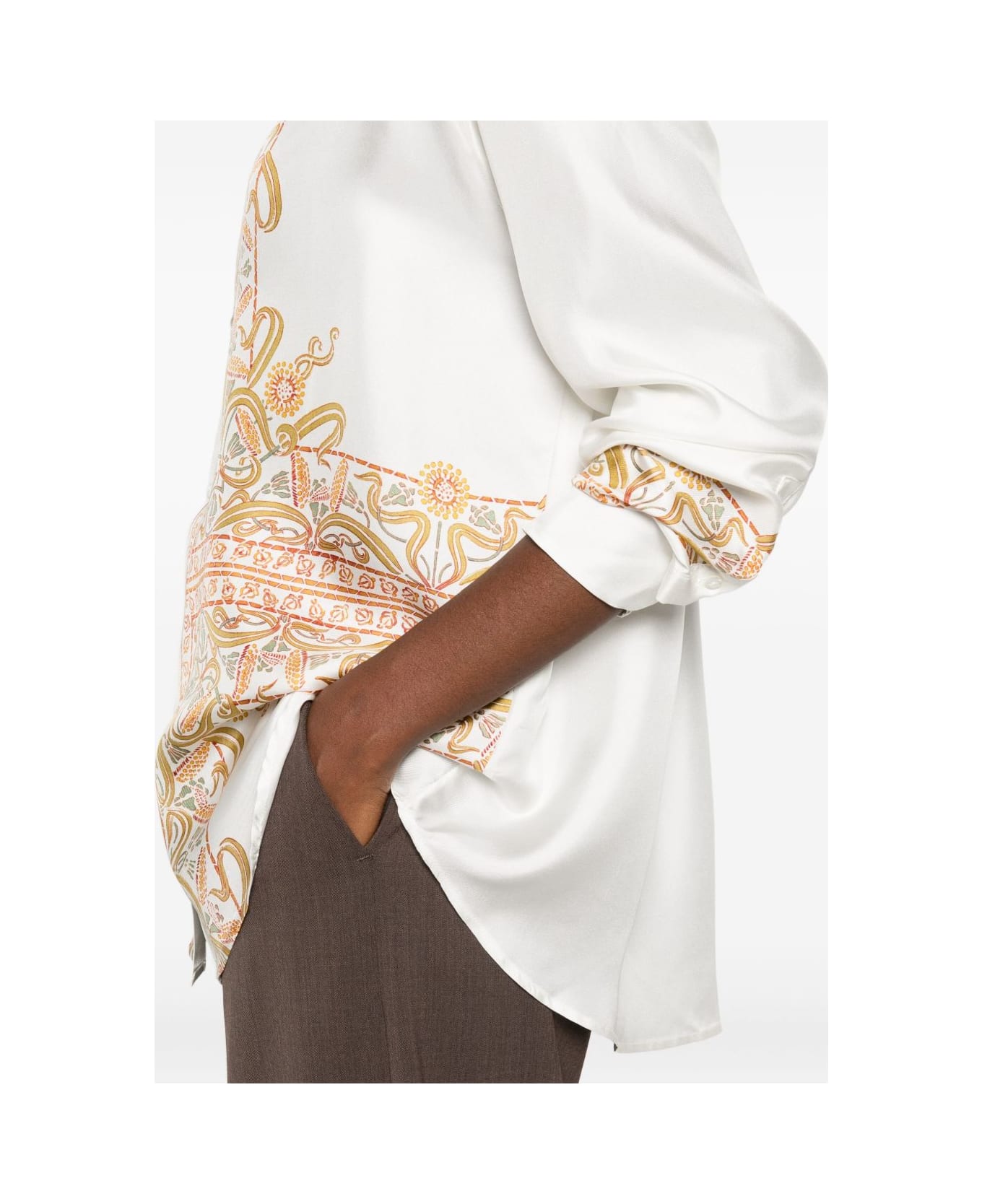 Pierre-Louis Mascia Embroidered Silk Shirt - White
