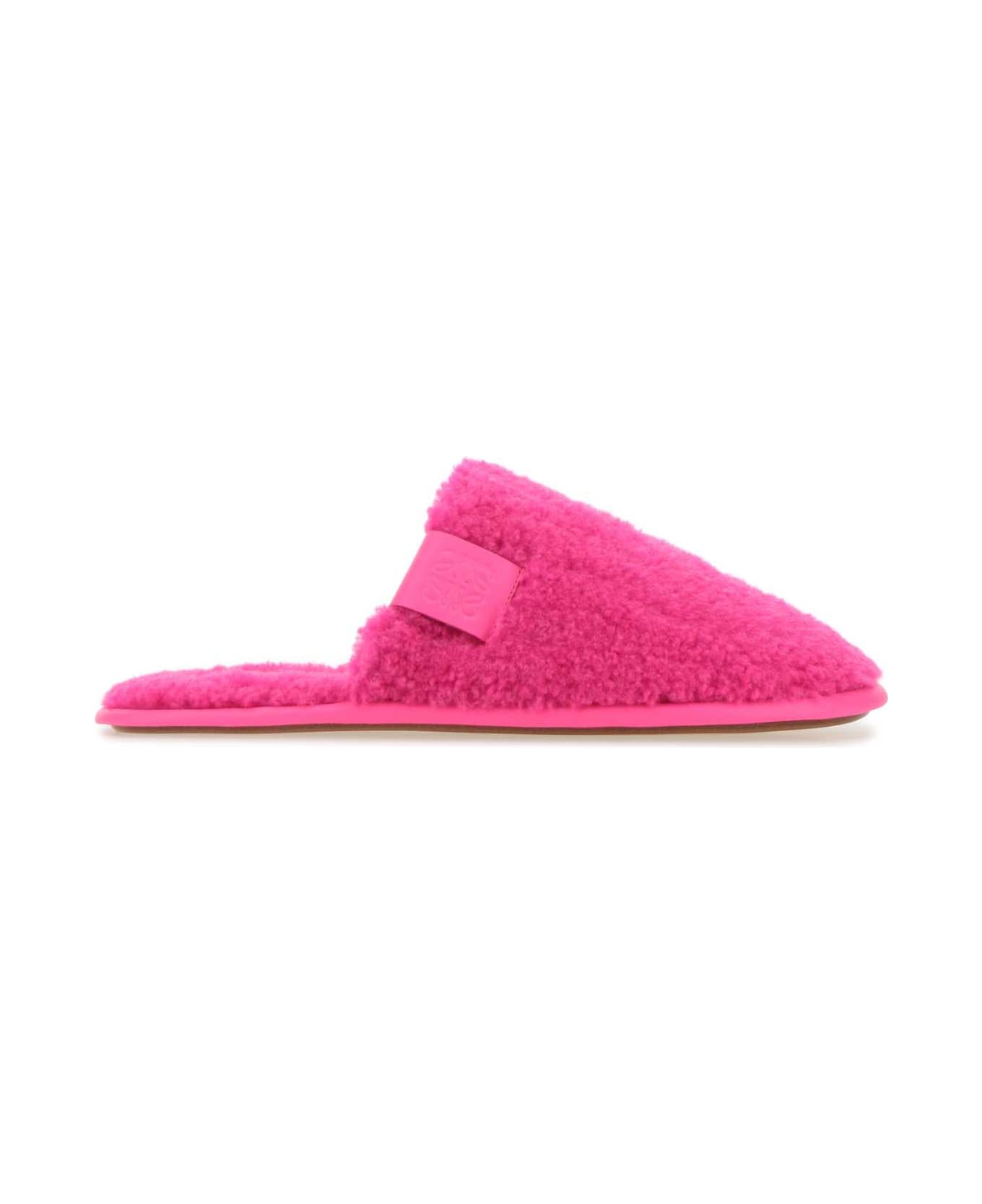 Loewe Fluo Pink Pile Slippers - NEONPINK サンダル