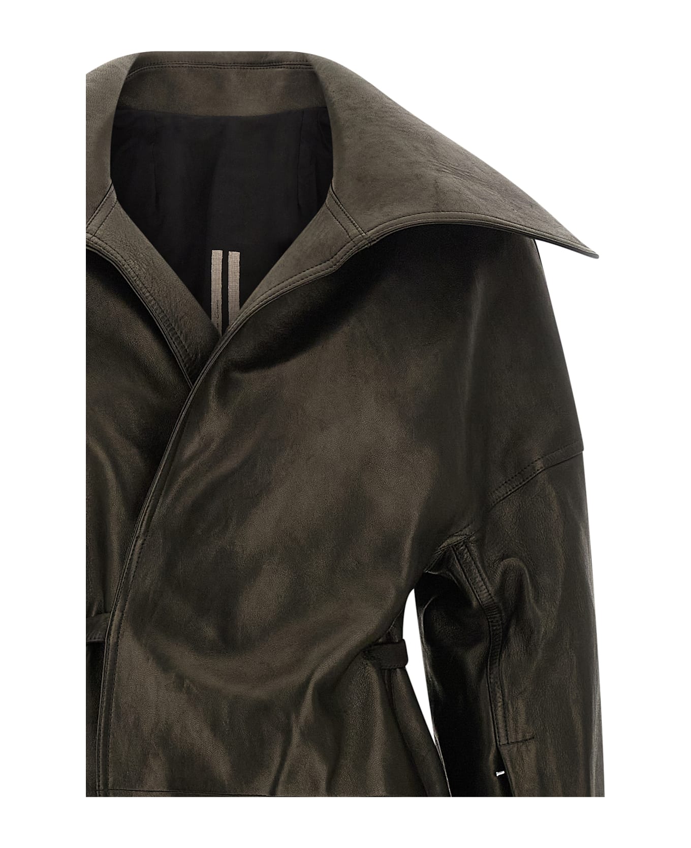 Rick Owens 
dracucollar Belted
 Coat - Black  