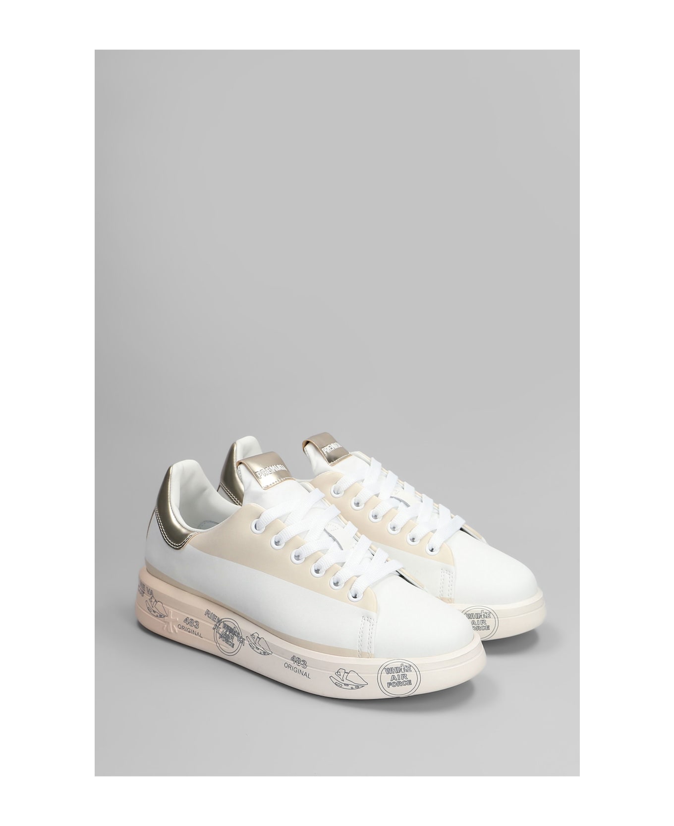 Premiata Belle Sneakers In White Leather - white