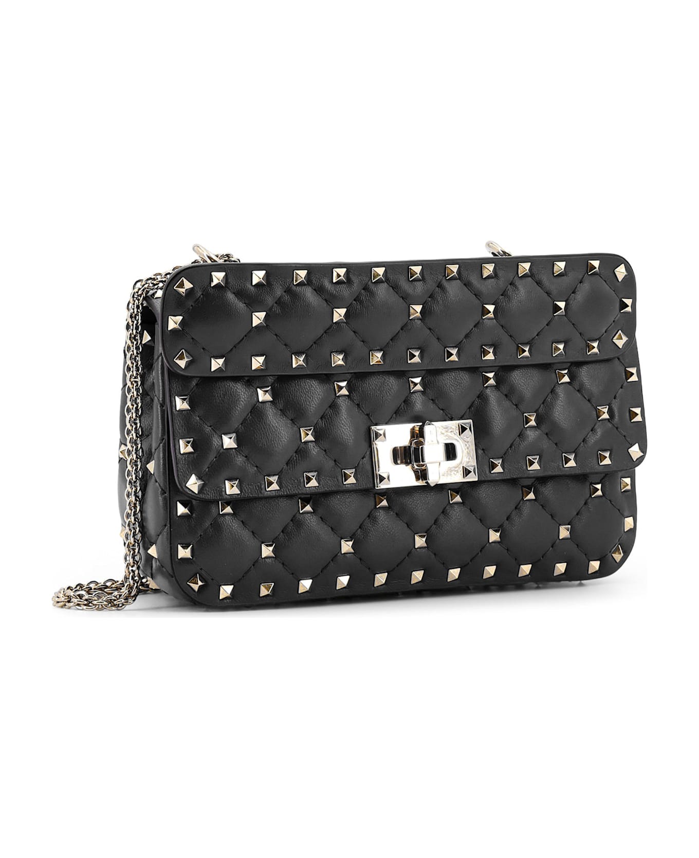 Valentino Garavani Rockstud Spike Media Shoulder Bag - Black ショルダーバッグ