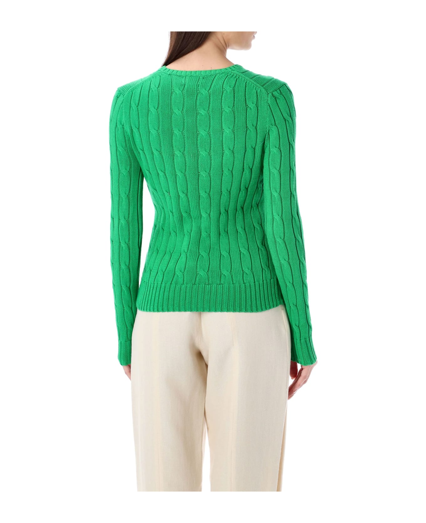 Polo Ralph Lauren Cable-knit Cotton Crewneck Sweater - PREPPY GREEN
