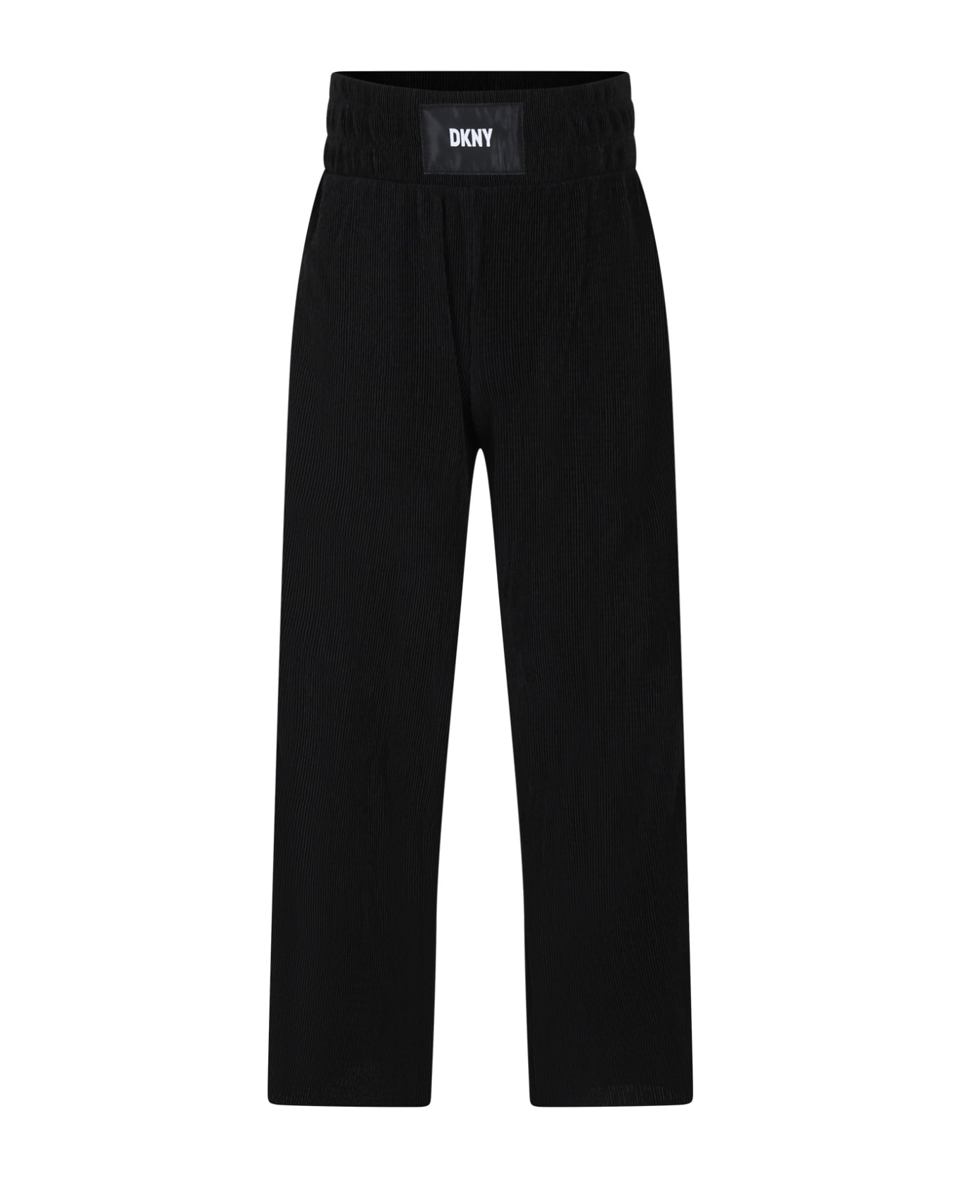 DKNY Black Casual Trousers For Girl - Black