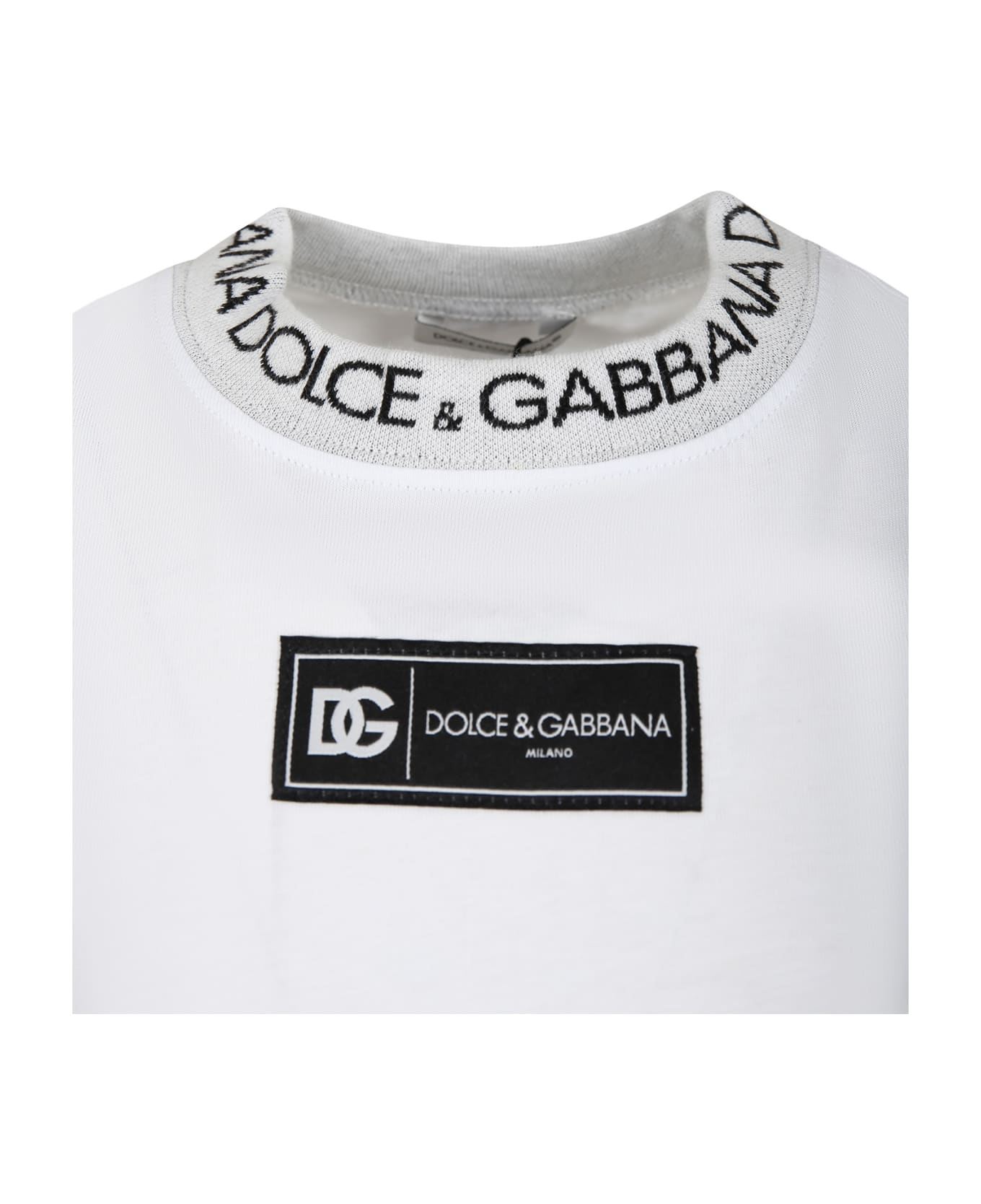 Dolce & Gabbana White T-shirt For Kids With Logo - White