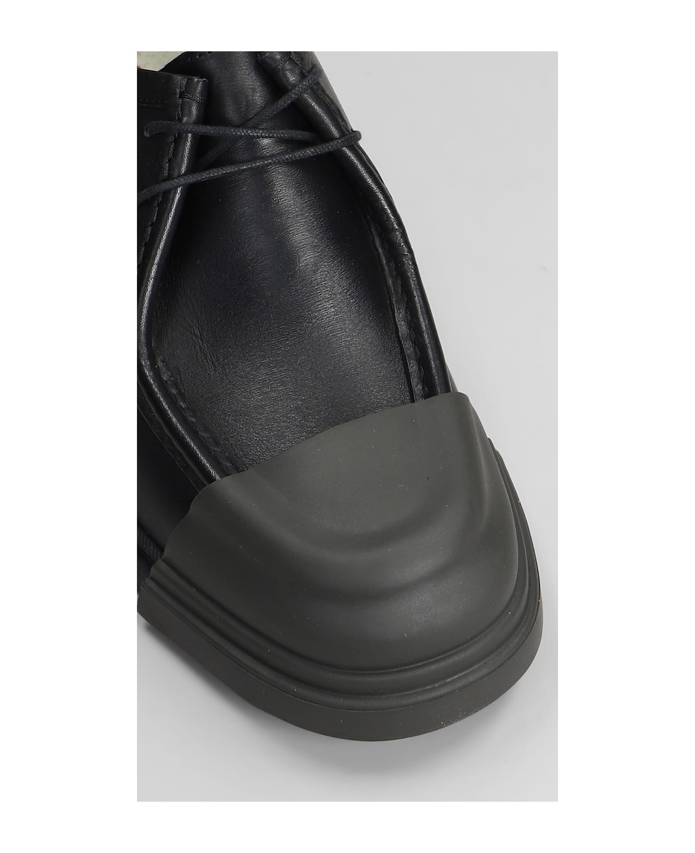 Camper Junction Lace Up Shoes In Black Leather - black
