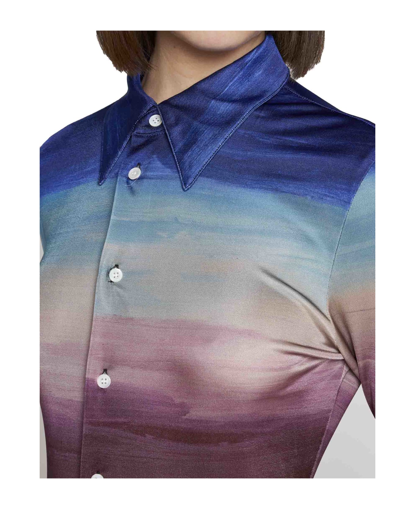 Marni Multicoloured Jersey Shirt With Dark Side Of The Moon Print - MULTICOLORE シャツ