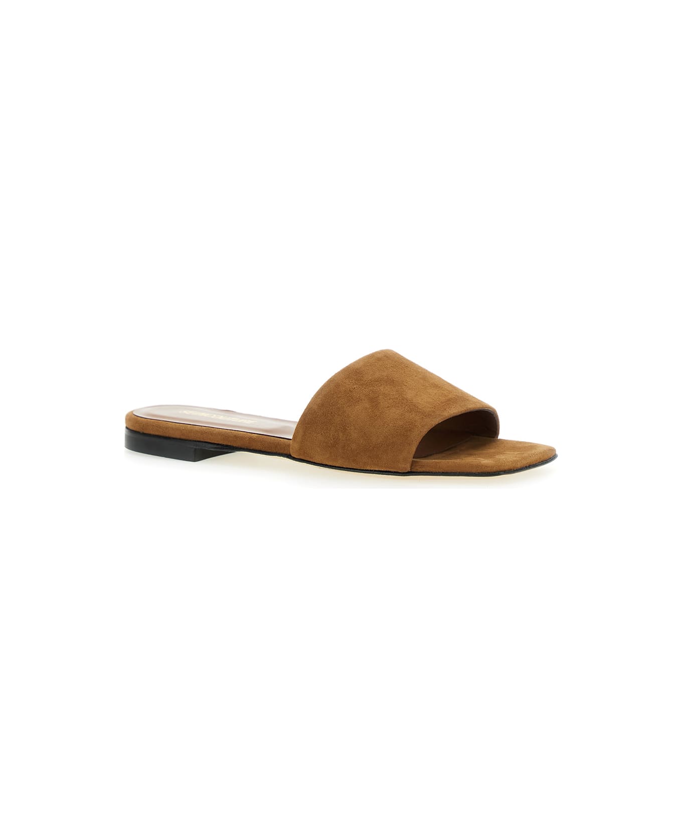 SEMICOUTURE Brown Slide Sandals In Suede Woman - Brown
