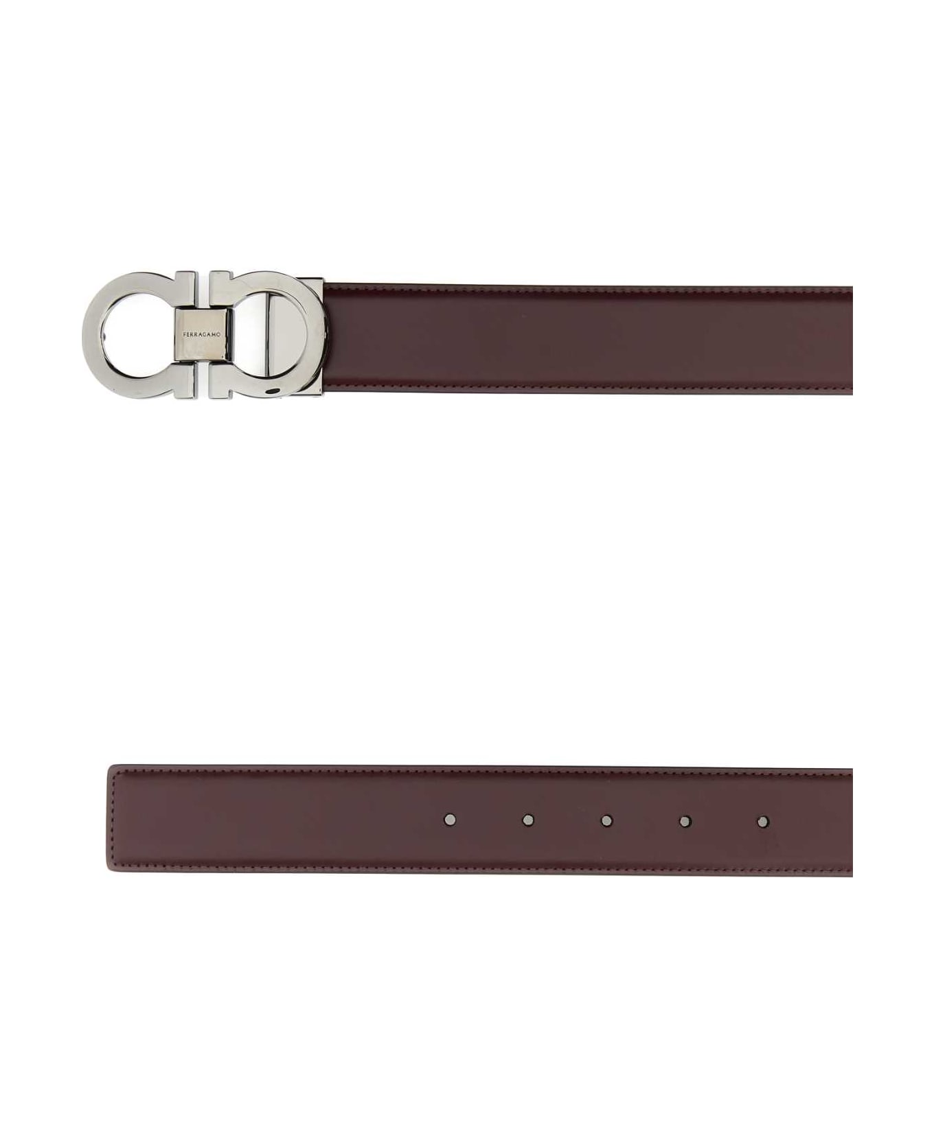 Ferragamo Grape Leather Reversible Belt - CORDOVANTMORO