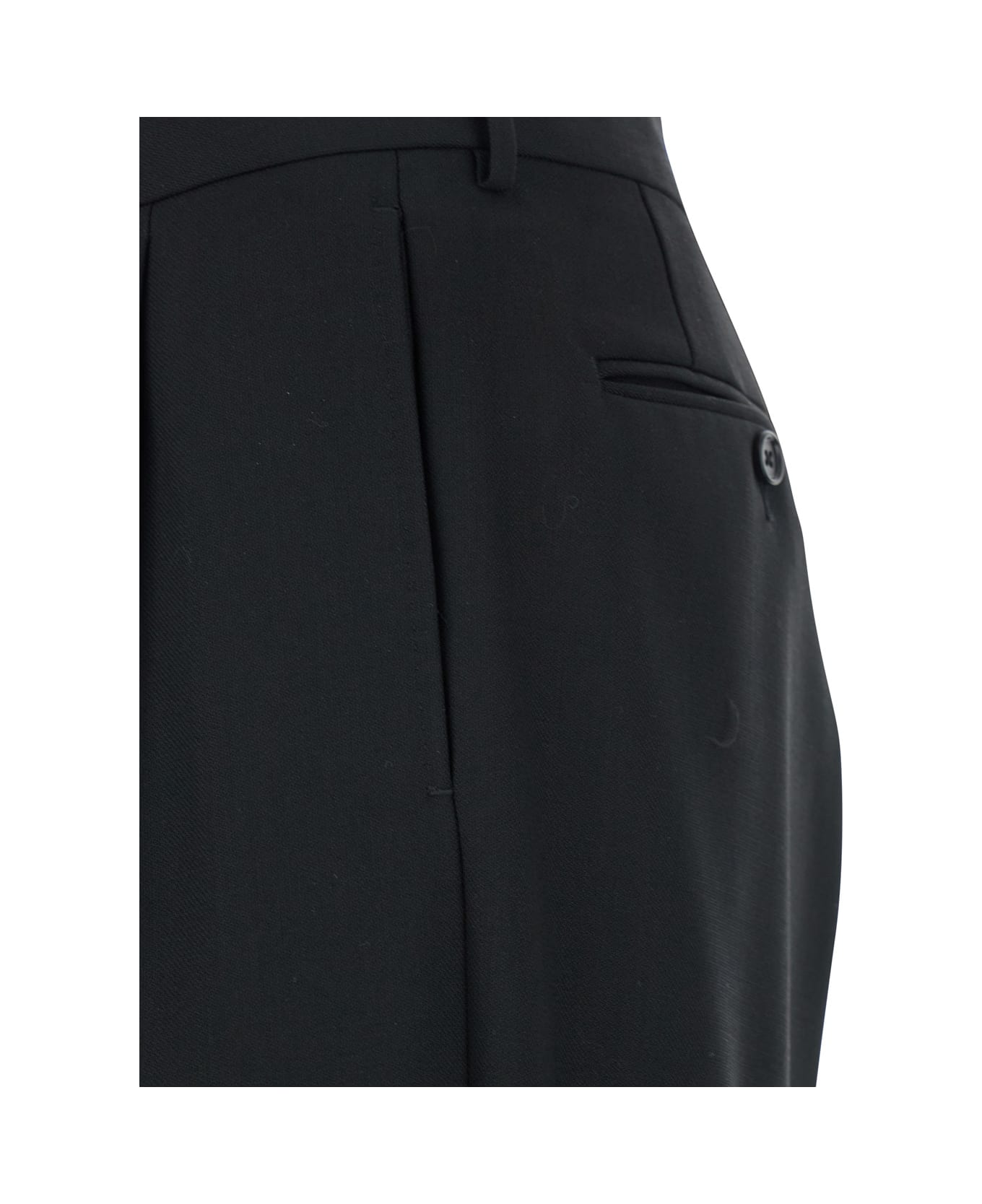 Tom Ford Black Pants With High Waist And Pences In Wool Man - Black