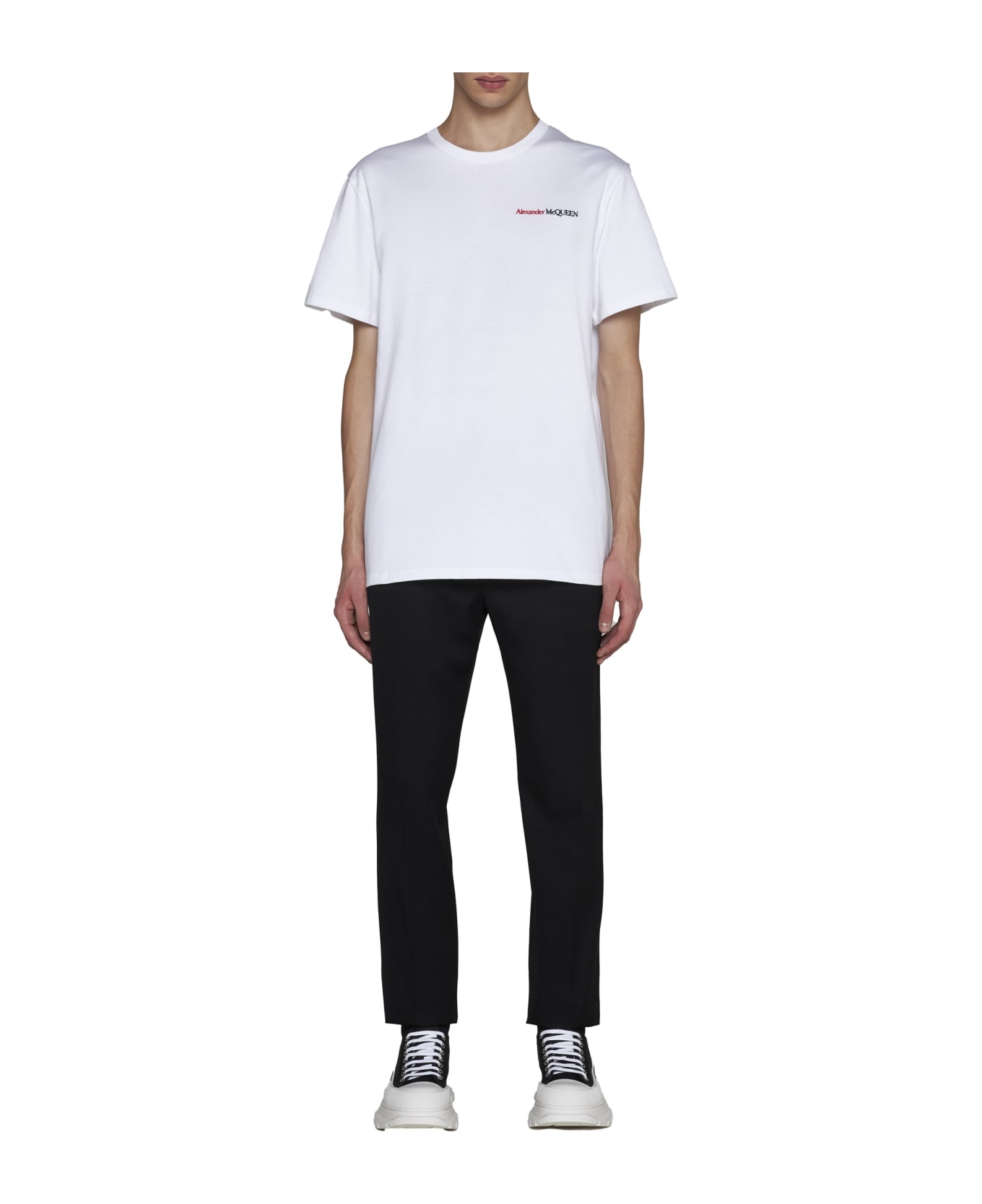 Alexander McQueen Logo Embroidery T-shirt - Opticalwhite シャツ