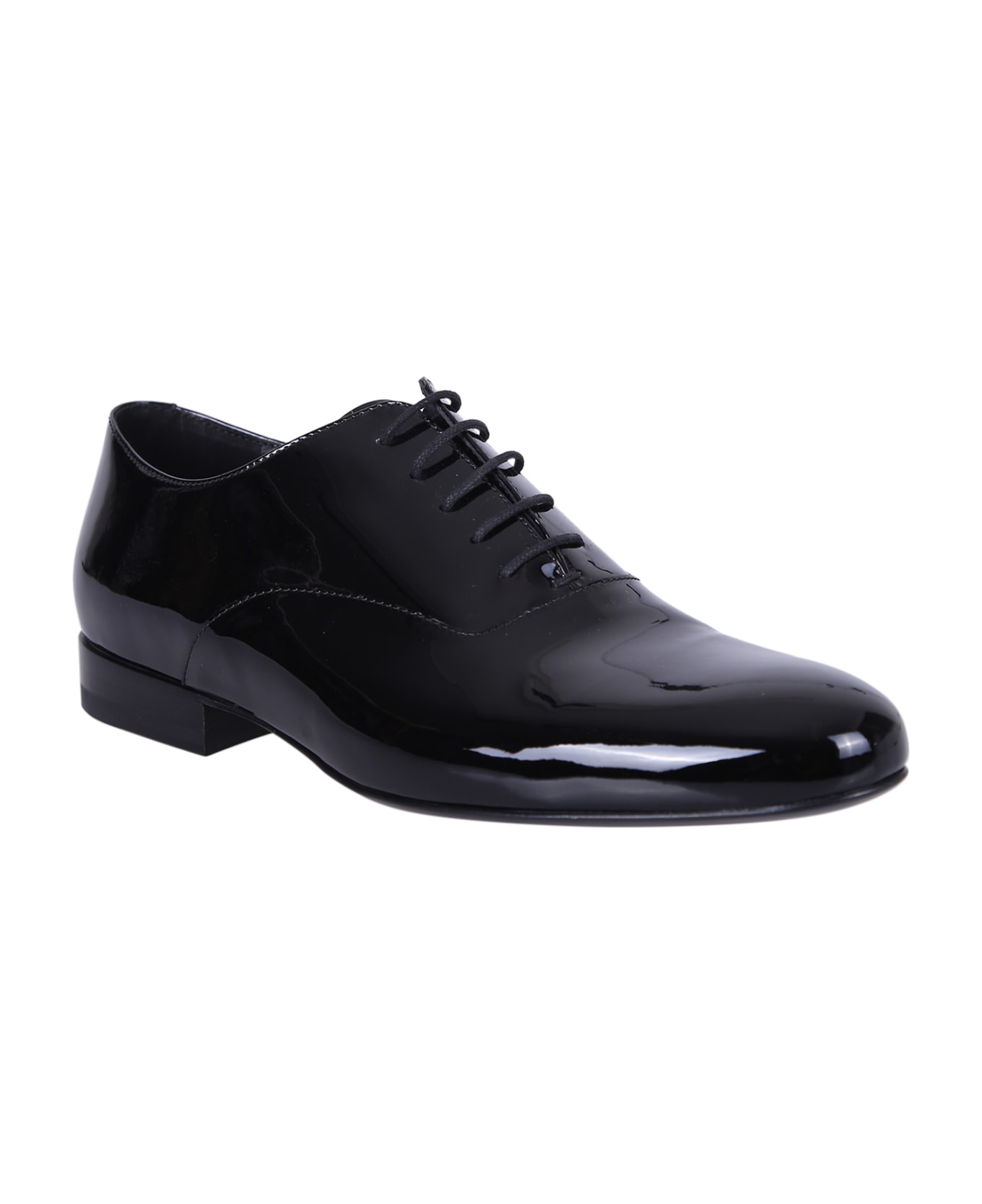 Valentino Garavani Black Oxford Lace-up Shoes - Black ローファー＆デッキシューズ