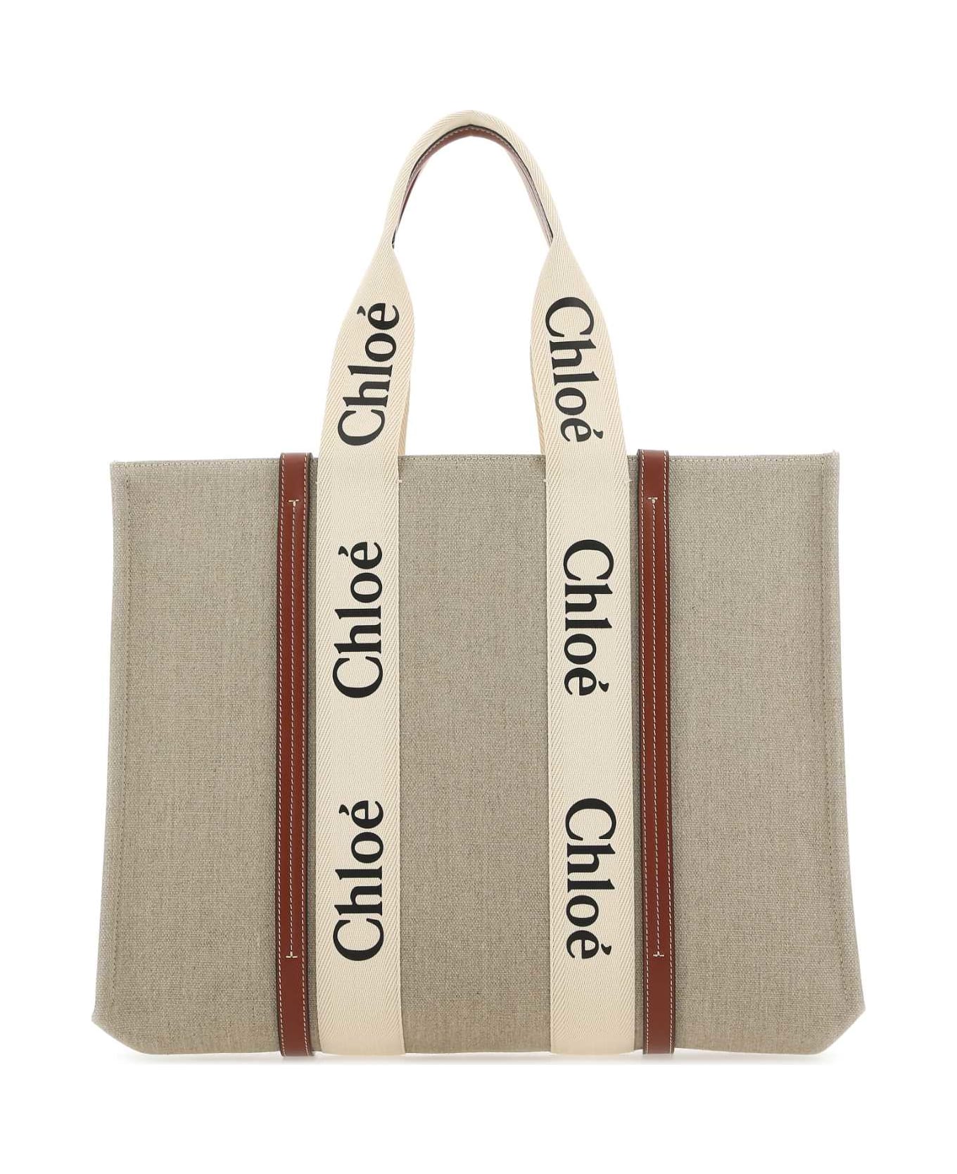 Chloé Two-tone Canvas Large Woody Shopping Bag - 90U