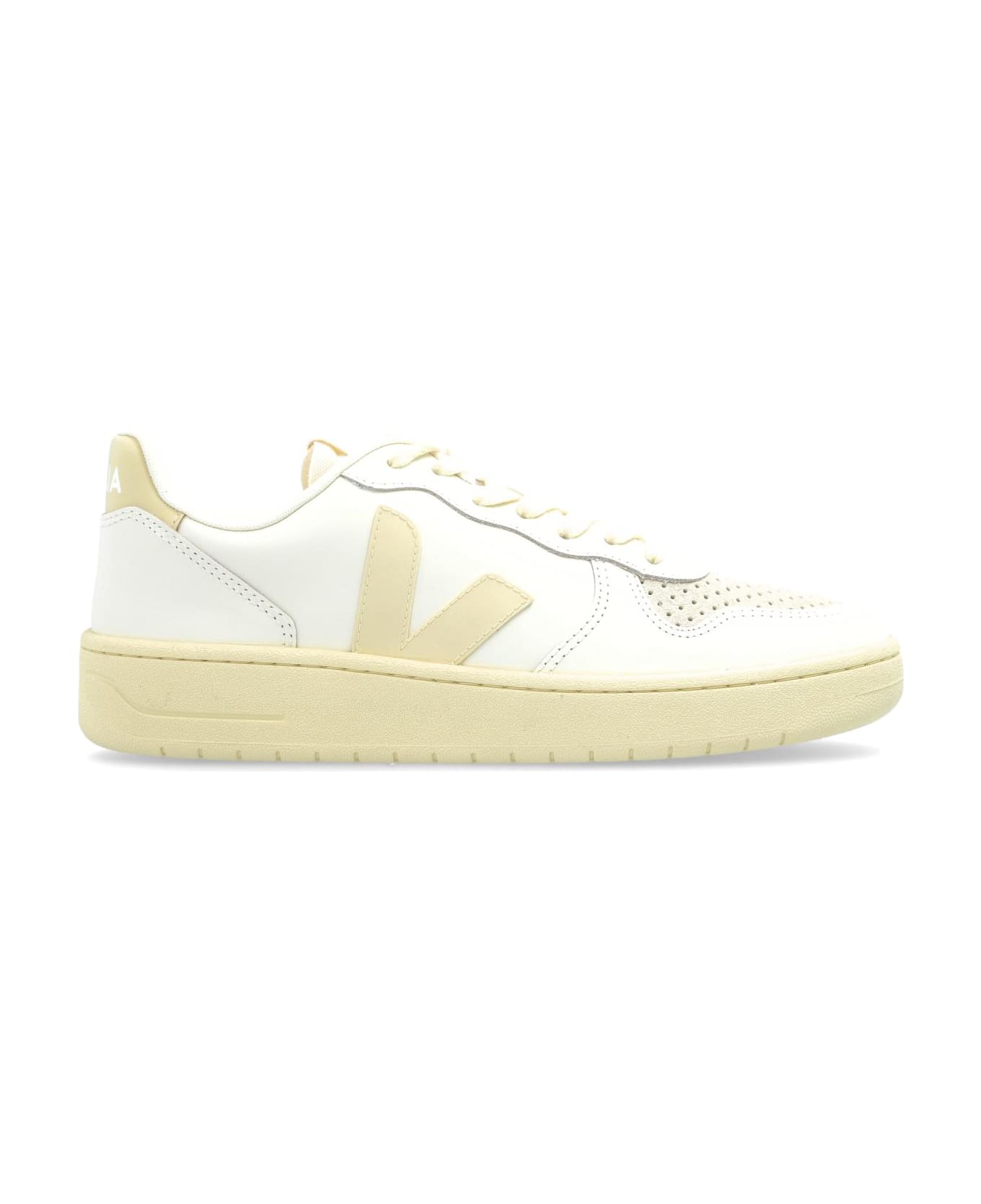 Veja Sports Shoes `v-10 Prime Leather` - PURE_CALCAIRE