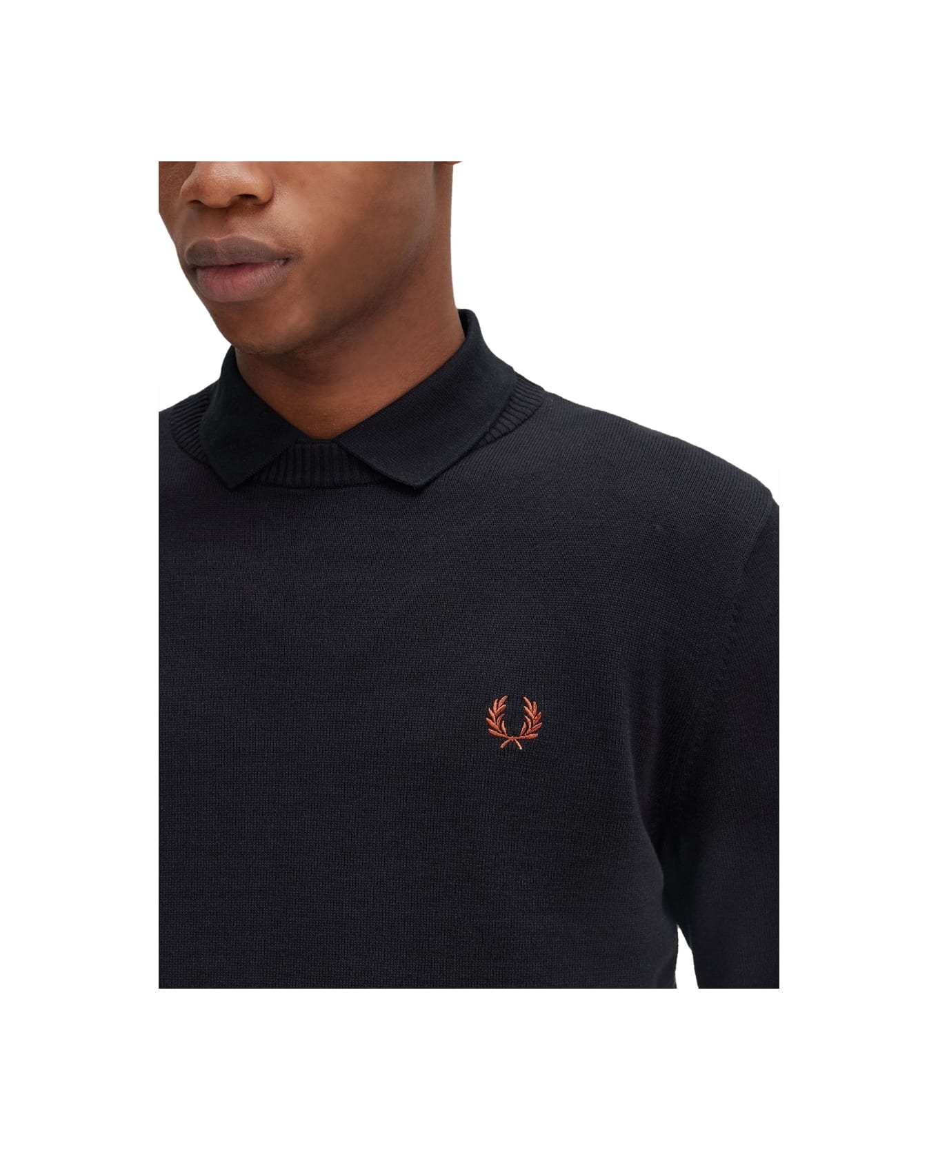 Fred Perry Jersey With Logo - BLACK