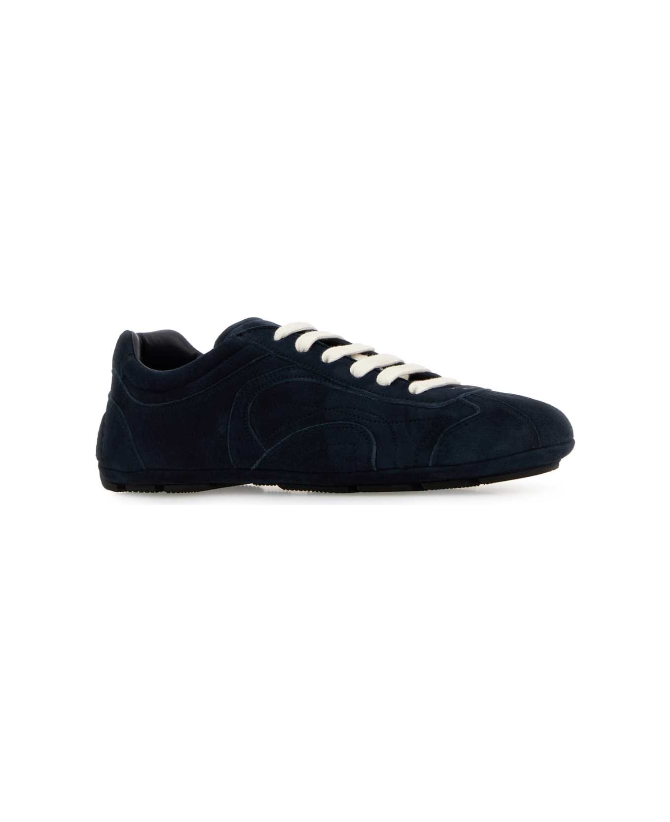 Prada Dark Blue Suede Montecarlo Sneakers - BLEU
