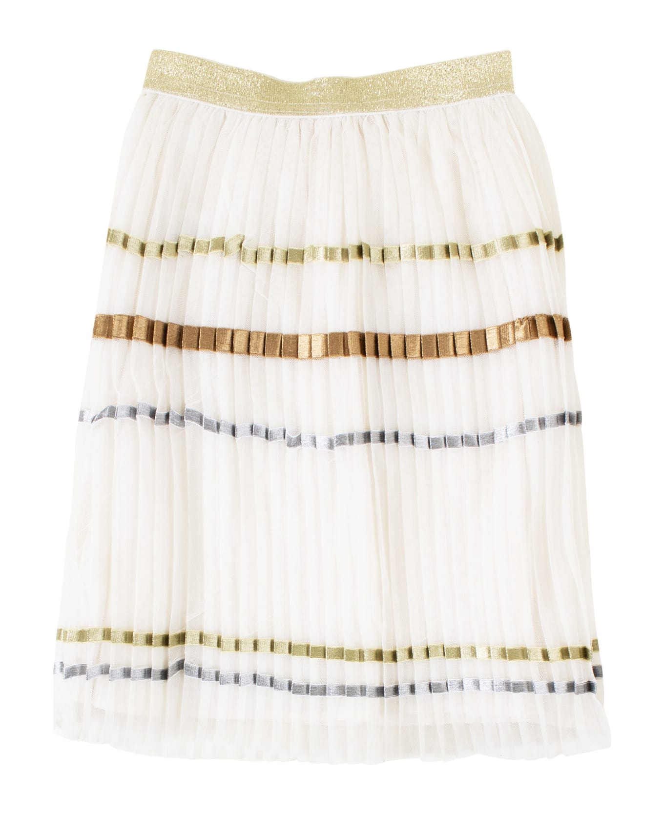 Billieblush Pleated Little Girl Skirt - Gold ボトムス