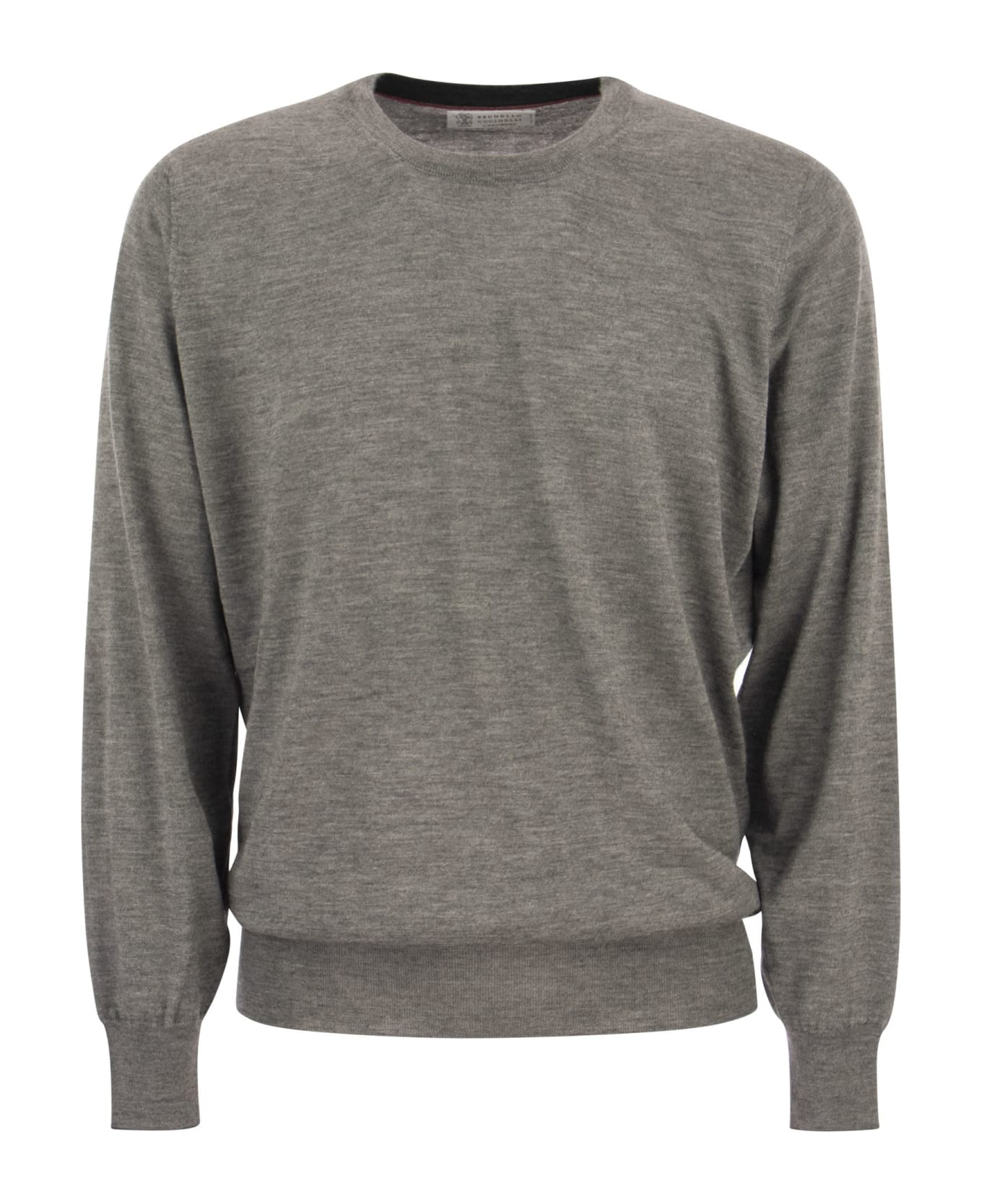 Brunello Cucinelli Lightweight Cashmere And Silk Crew-neck Sweater - Melange Grey