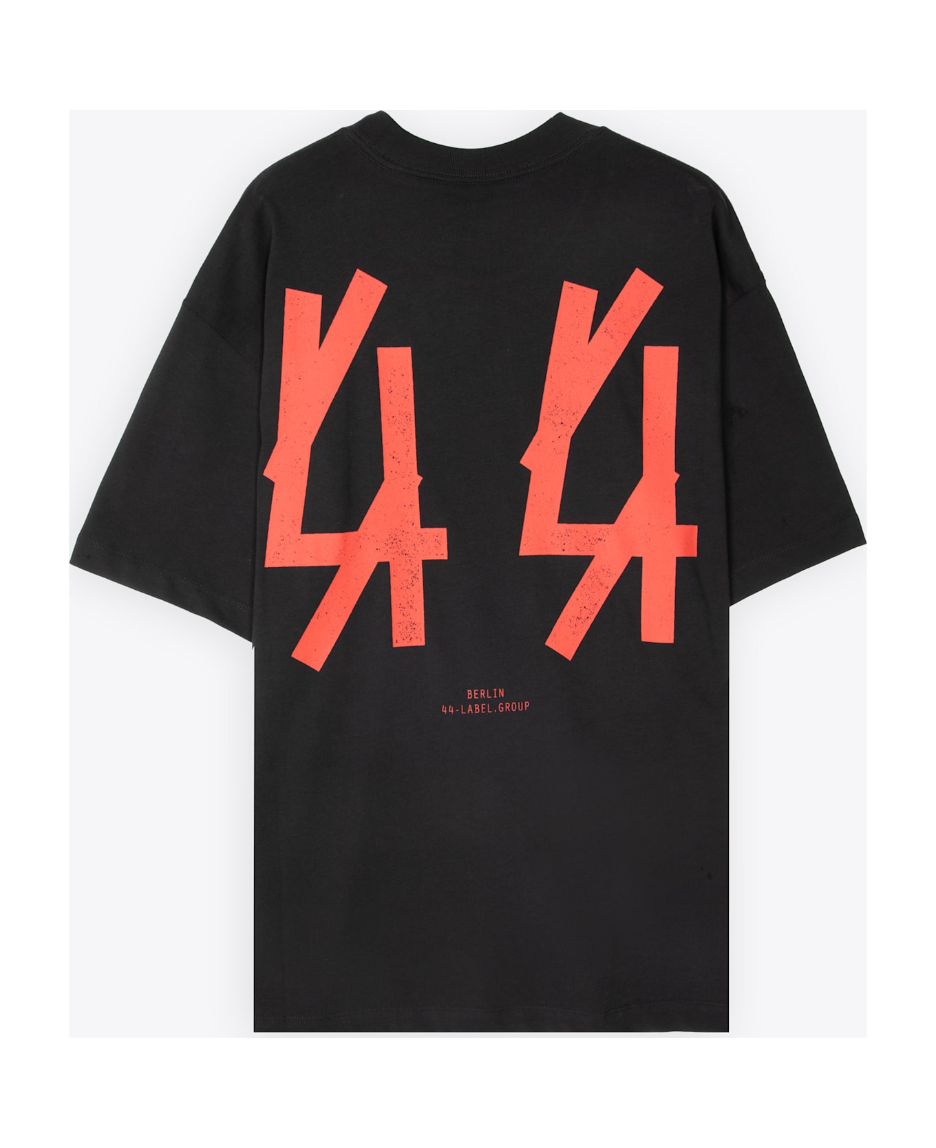 44 Label Group Tee New Bobai Black Cotton T-shirt With Front Print And Back Logo - Guestlist Tee - BLACK/RED