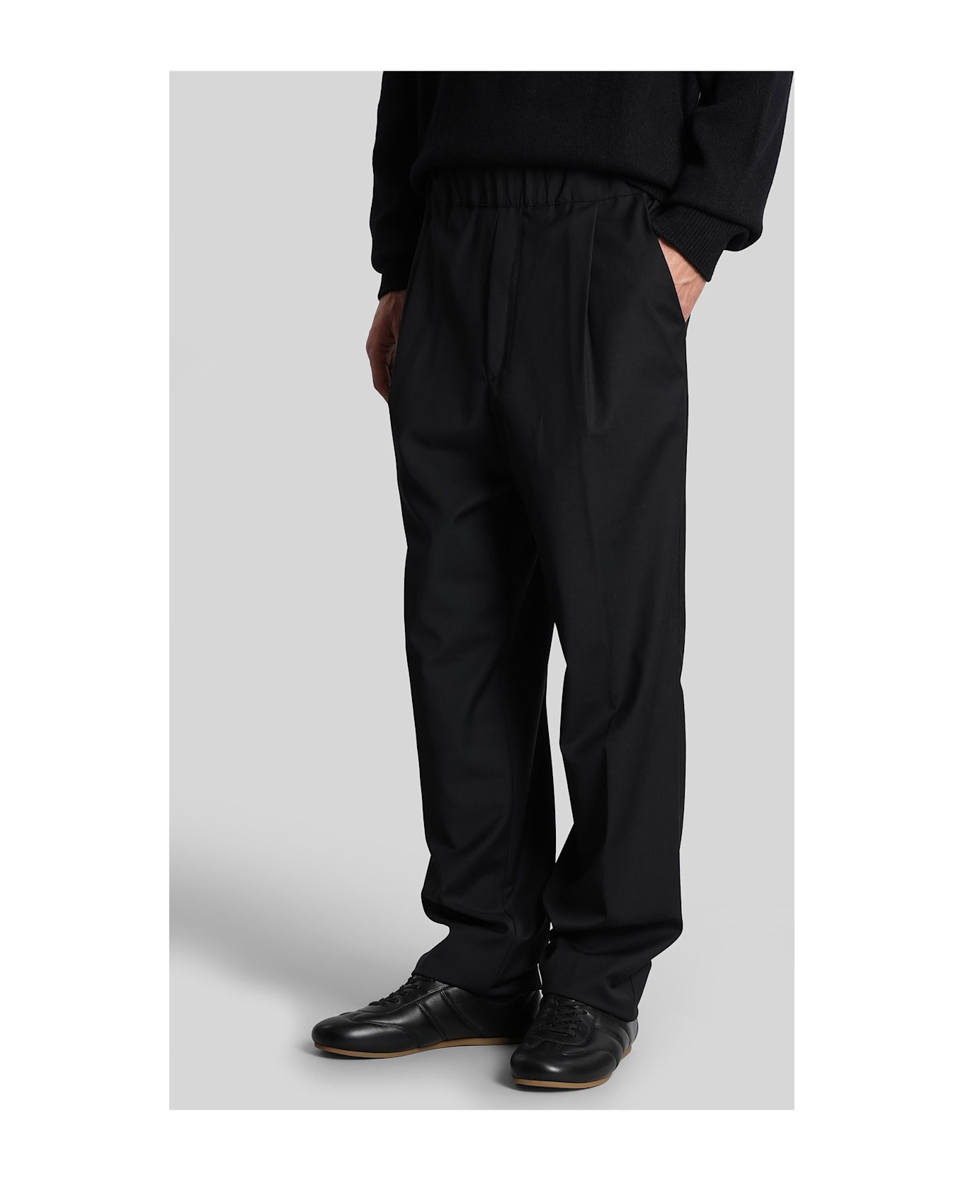 Laneus Pants In Black Wool - black