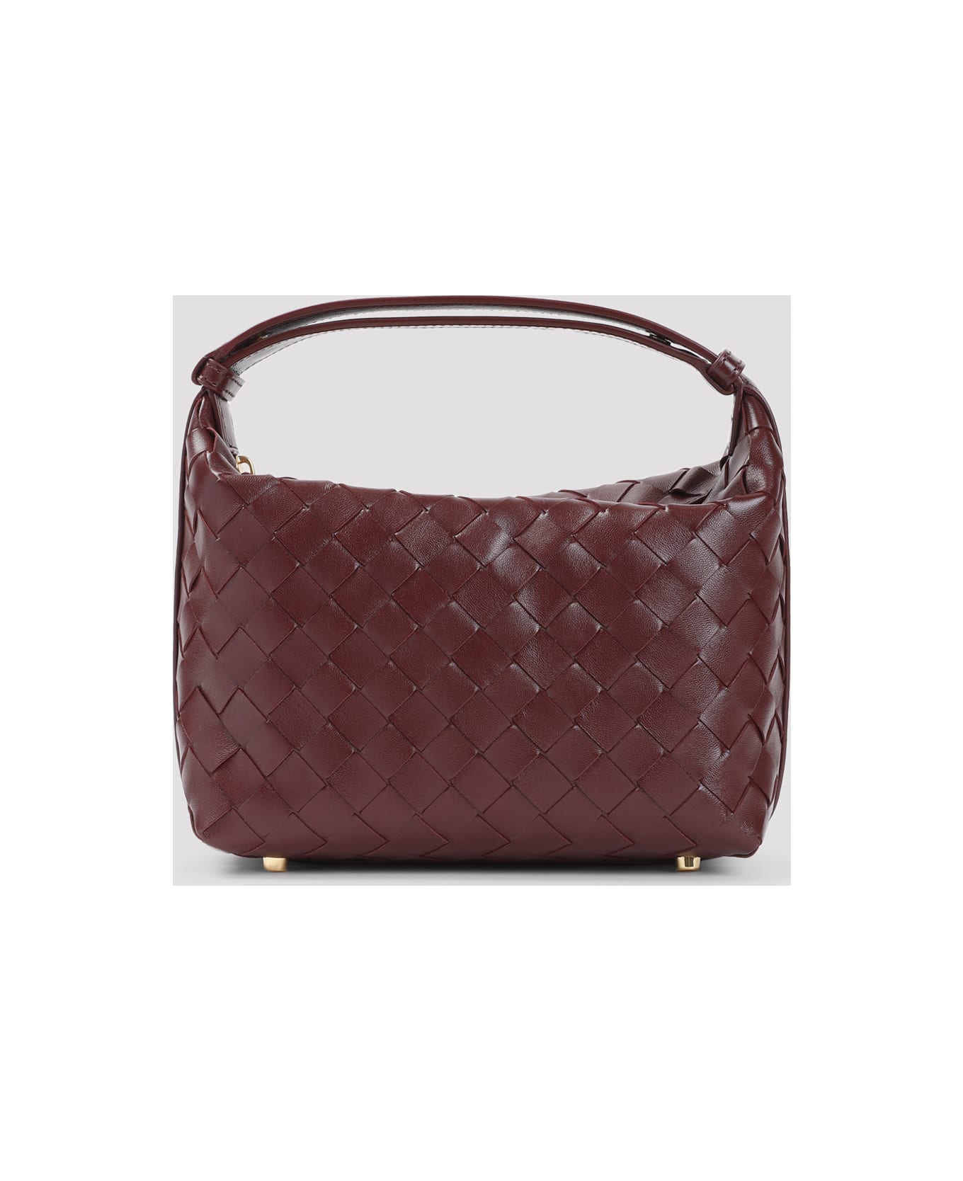 Bottega Veneta Mini Wallace Intreccio 15 Handbag - Barolo Gold