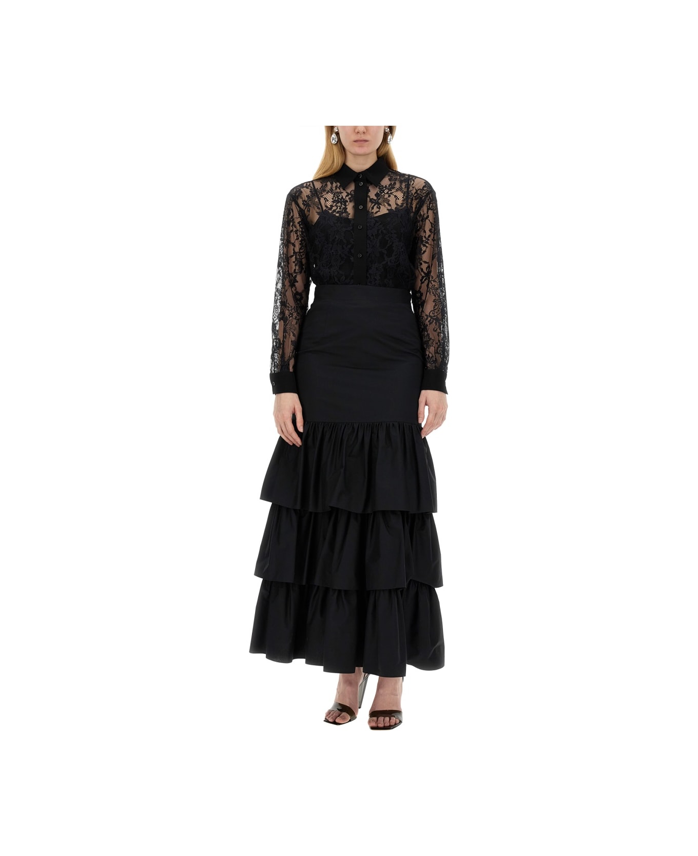 Moschino Skirt With Ruffles - BLACK