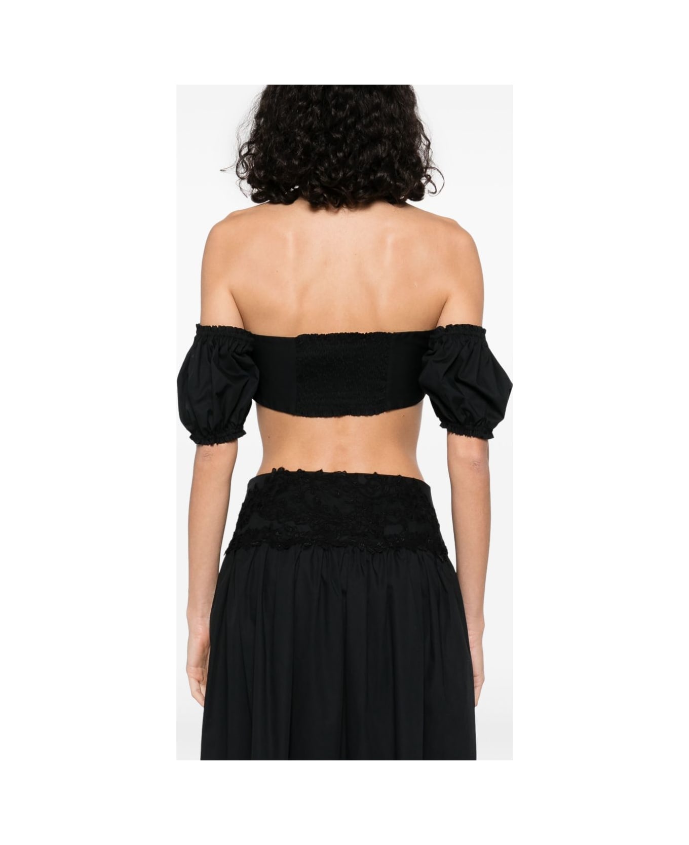 Ermanno Scervino Lace Detail Cotton Top - Black