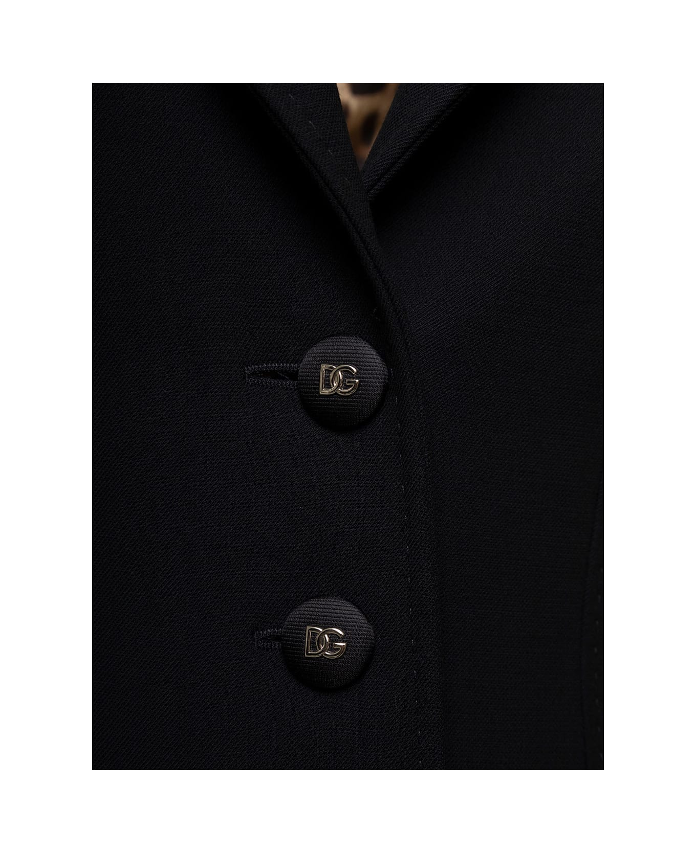 Dolce & Gabbana Doble Crepe Single Breasted Coat - Black
