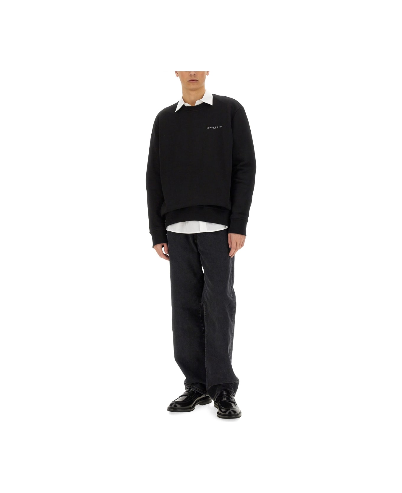 ih nom uh nit Crown Mask Print Sweatshirt - BLACK