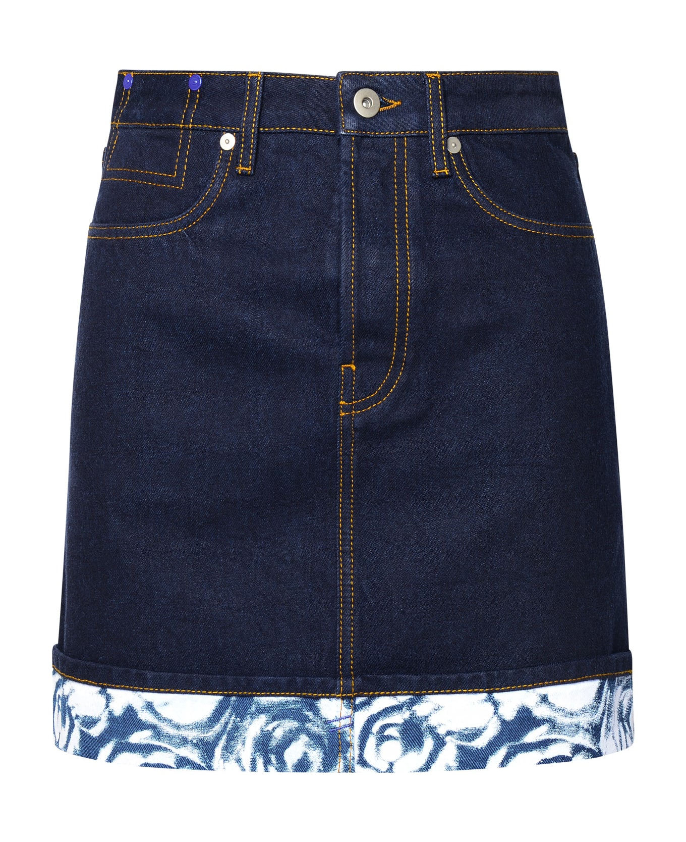 Burberry Indigo Blue Cotton Miniskirt - Blue