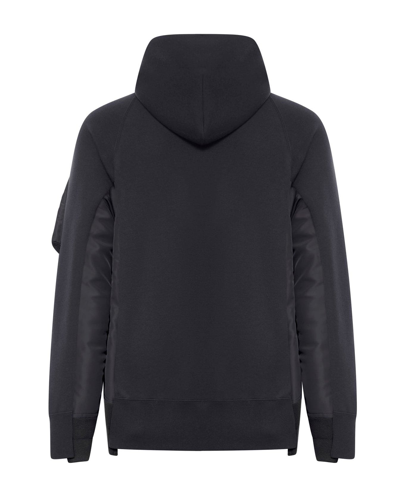 Sacai Sponge Sweat X Nylon Twill Hoodie - Black