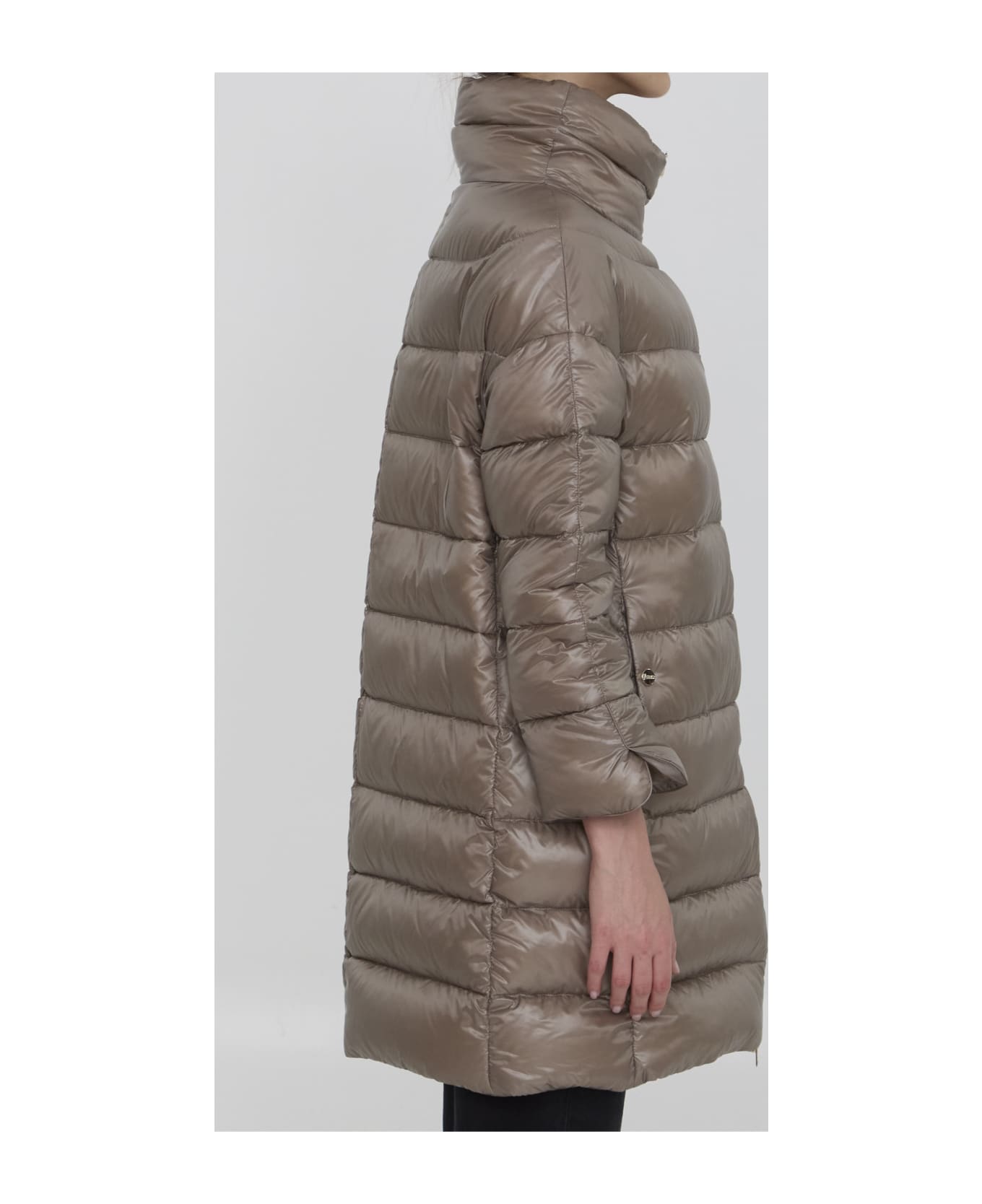 Herno Matilde Down Jacket In Nylon - tortora