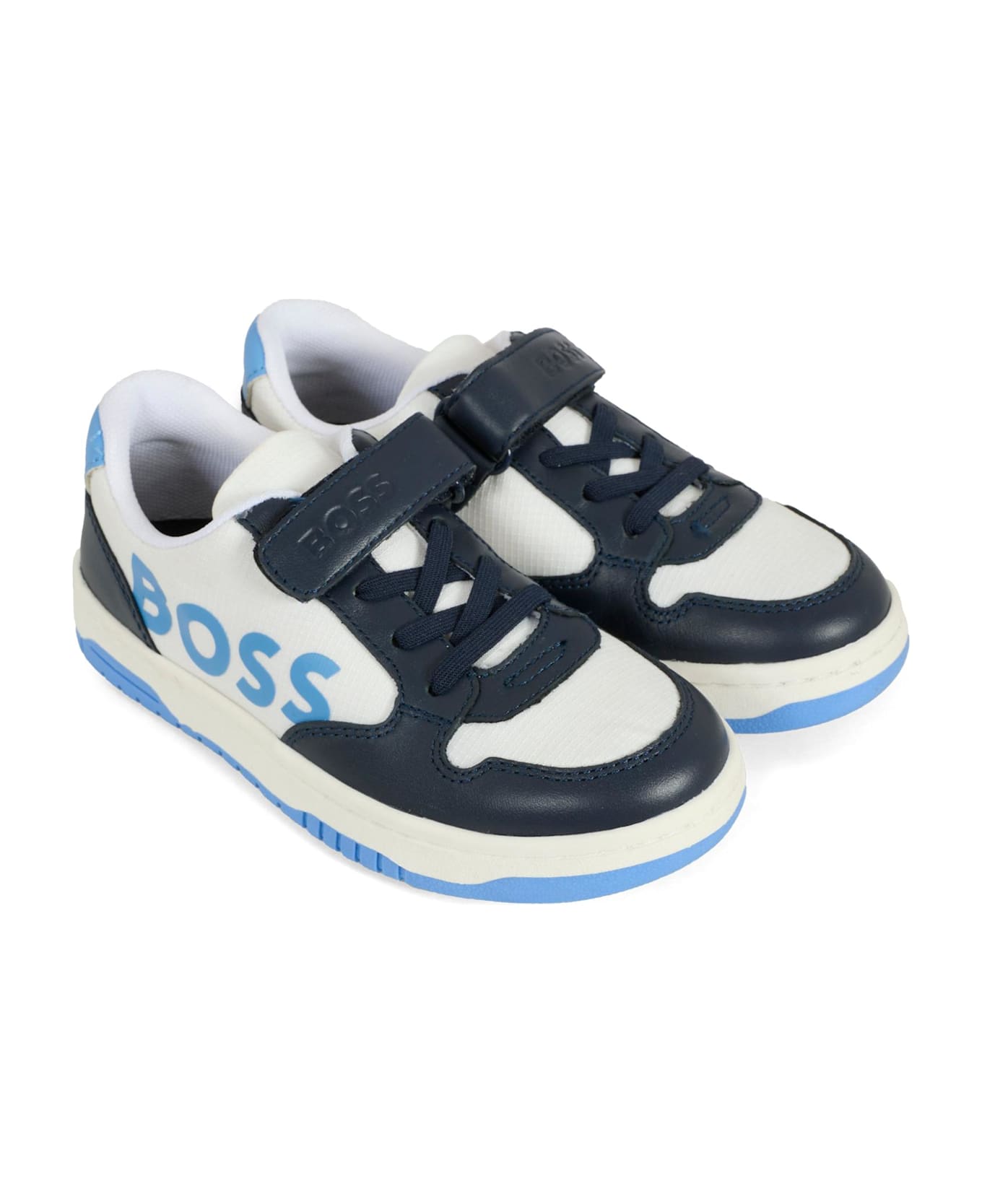 Hugo Boss Light Blue Sneakers For Boy With Logo - Light Blue