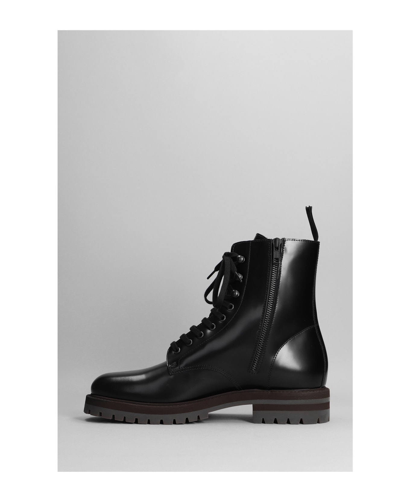Common Projects Combat Boot Combat Boots In Black Leather - Black