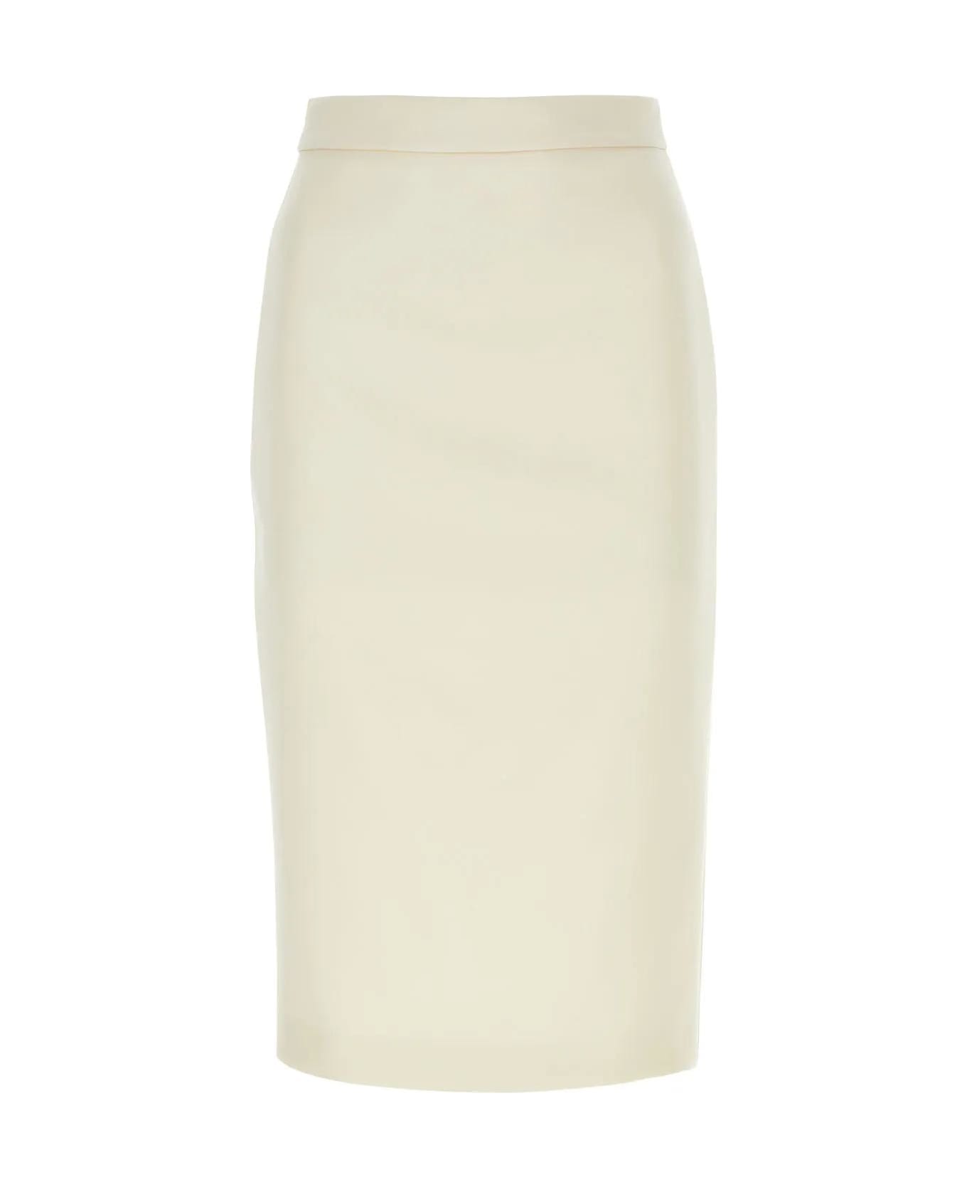 Max Mara Ivory Stretch Polyester Lubiana Skirt - Avorio