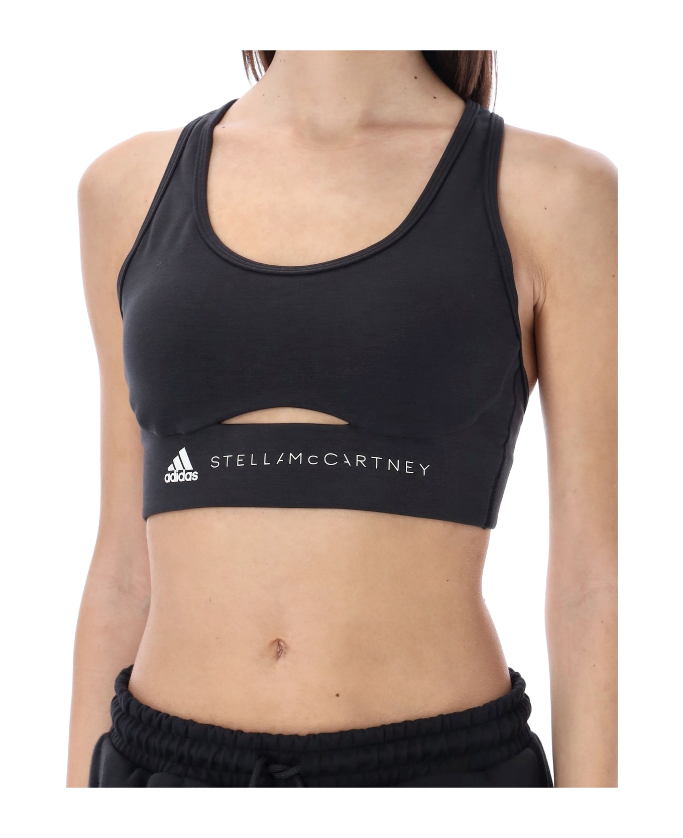 Adidas by Stella McCartney Truestrength Yoga Medium Support Sports Bra - Black/white ボトムス