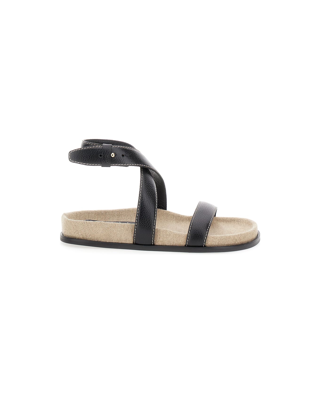 Totême 'the Chunky' Black Sandals With Straps In Leather Woman - Black